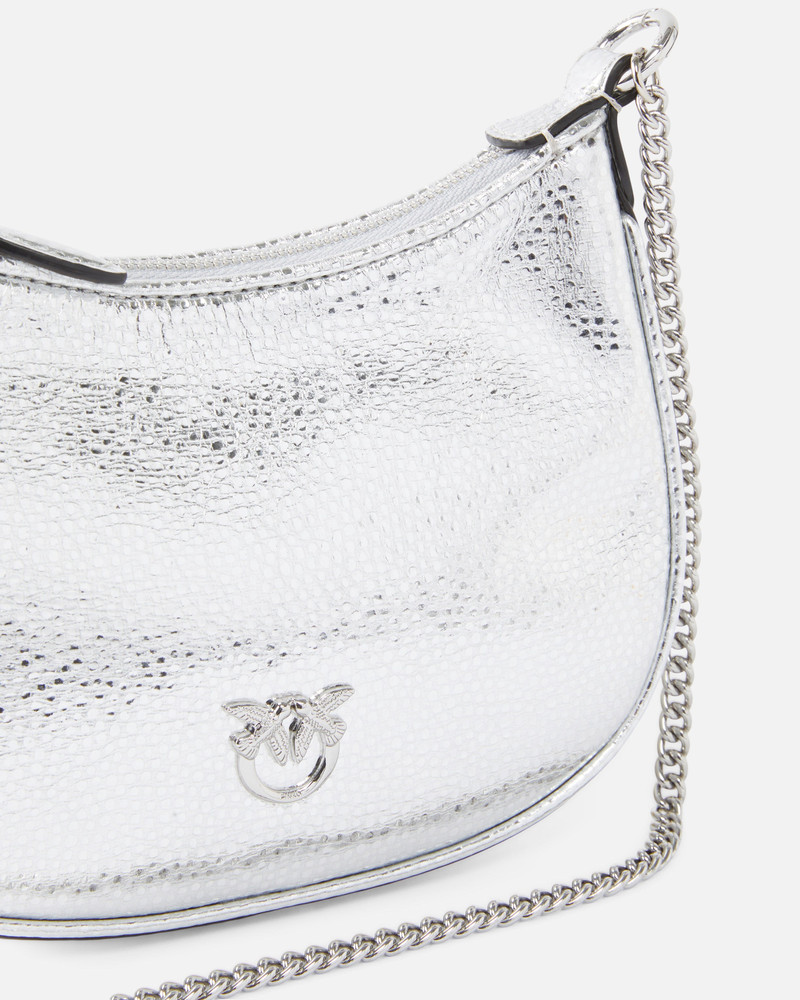 HALF MOON BABY HANDBAG IN LAMINATED LEATHER WITH RHINESTONES 3