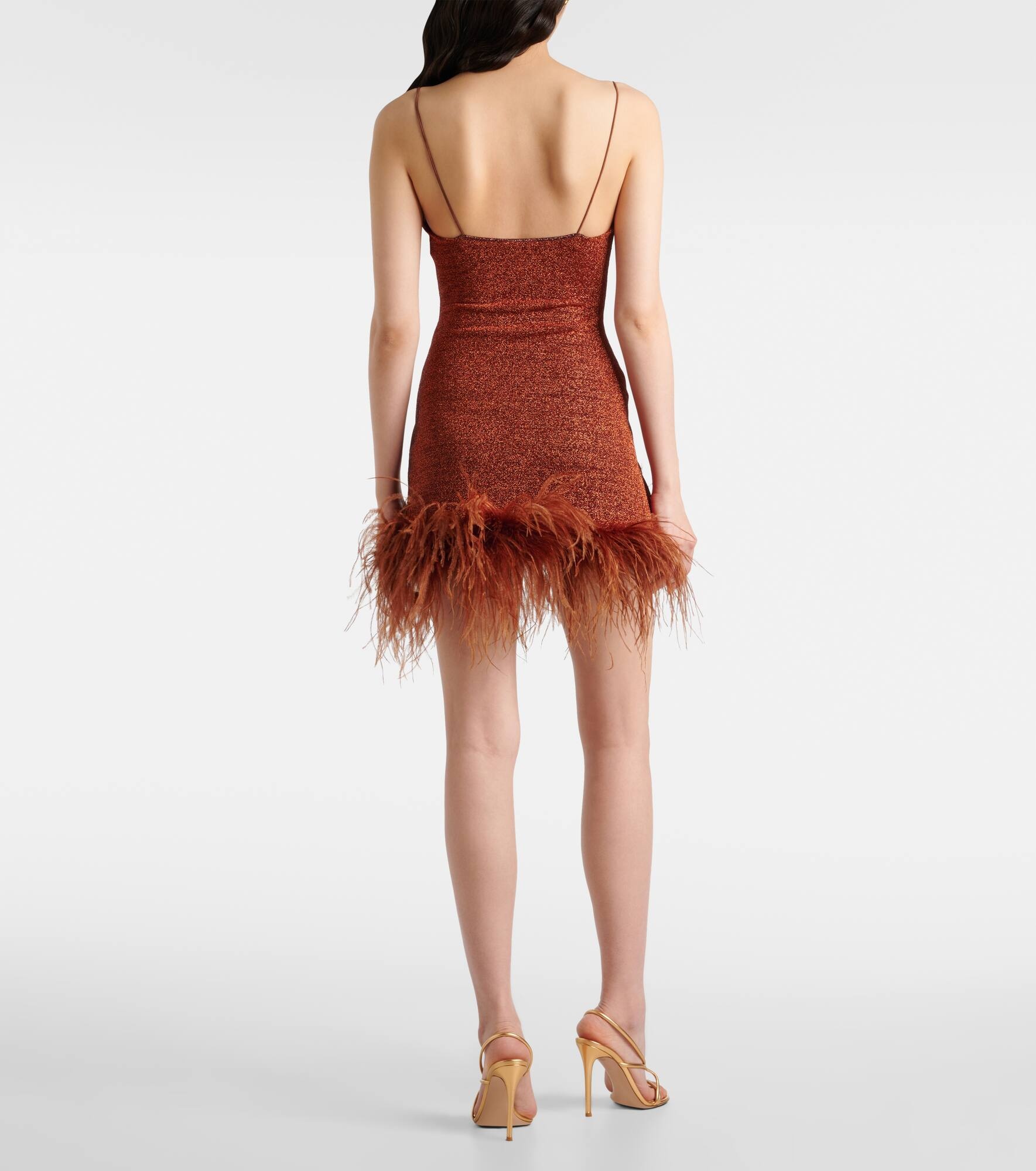 Lumière Plumage feather-trimmed minidress - 3