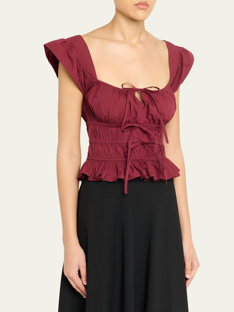 Katrin Smocked Drawstring Crop Top 4