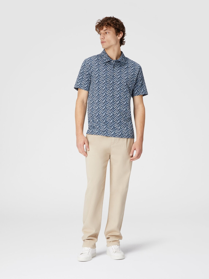 Missoni Zig zag jacquard cotton jersey polo shirt outlook