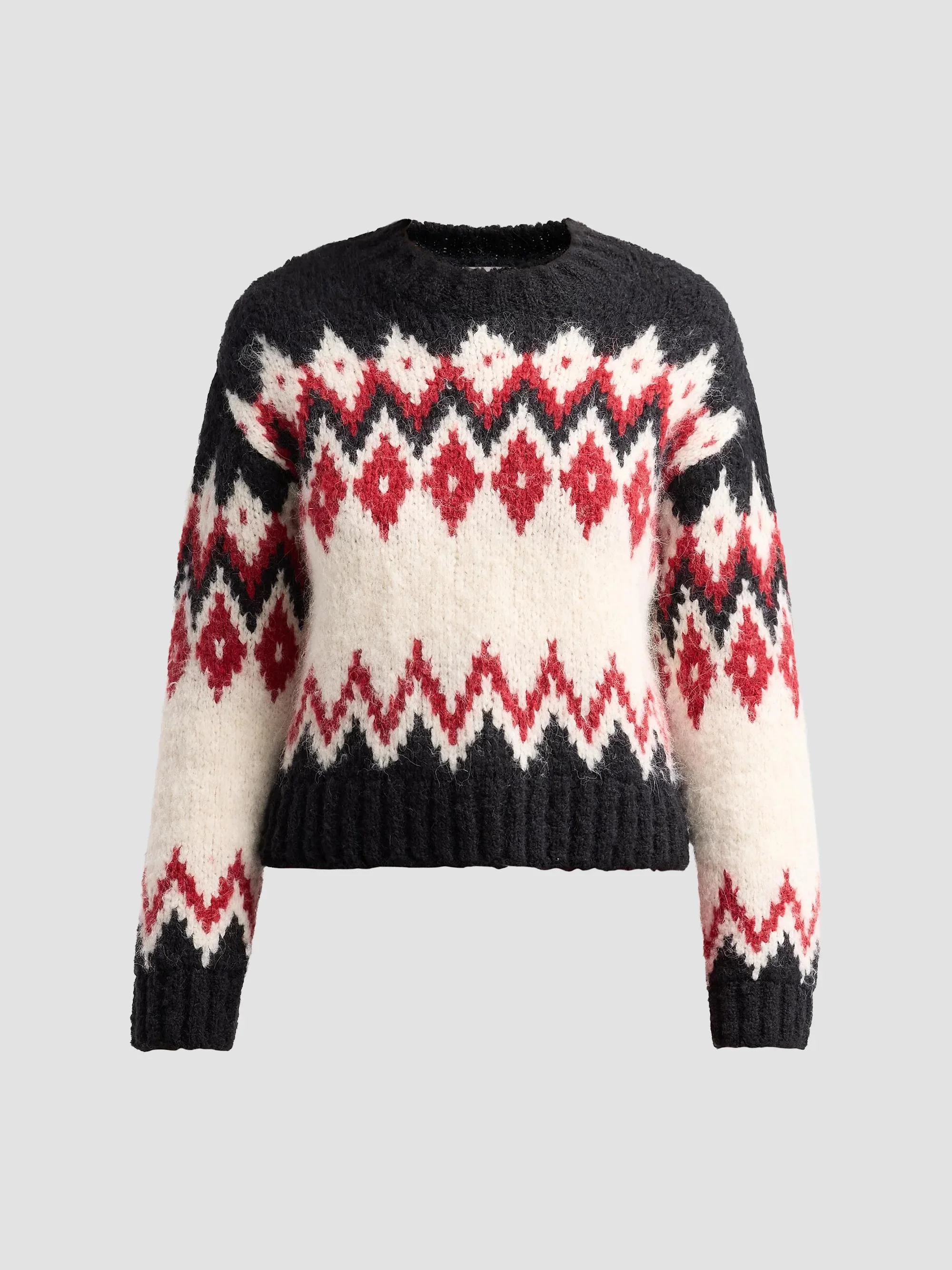 Women's Jessalyn Fair Isle-Inspired Crewneck Sweater - Dove Multi - 1
