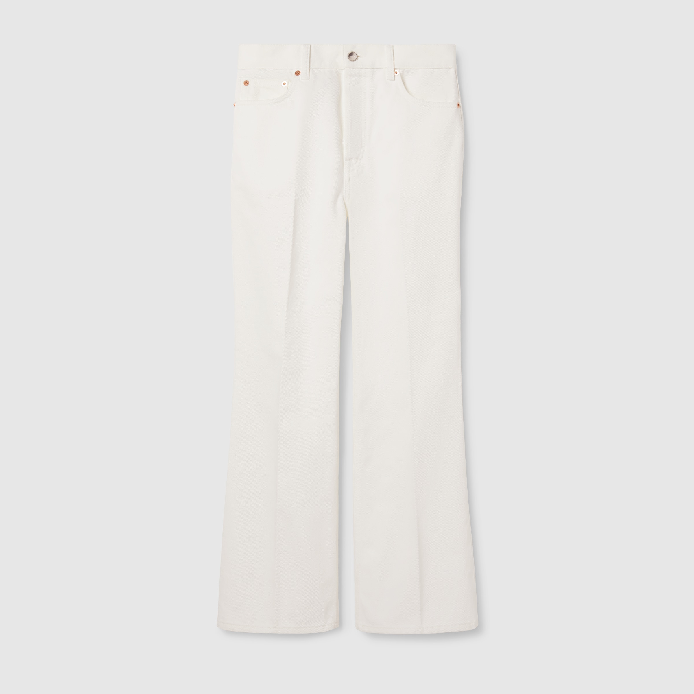 Cropped flared denim pants - 1