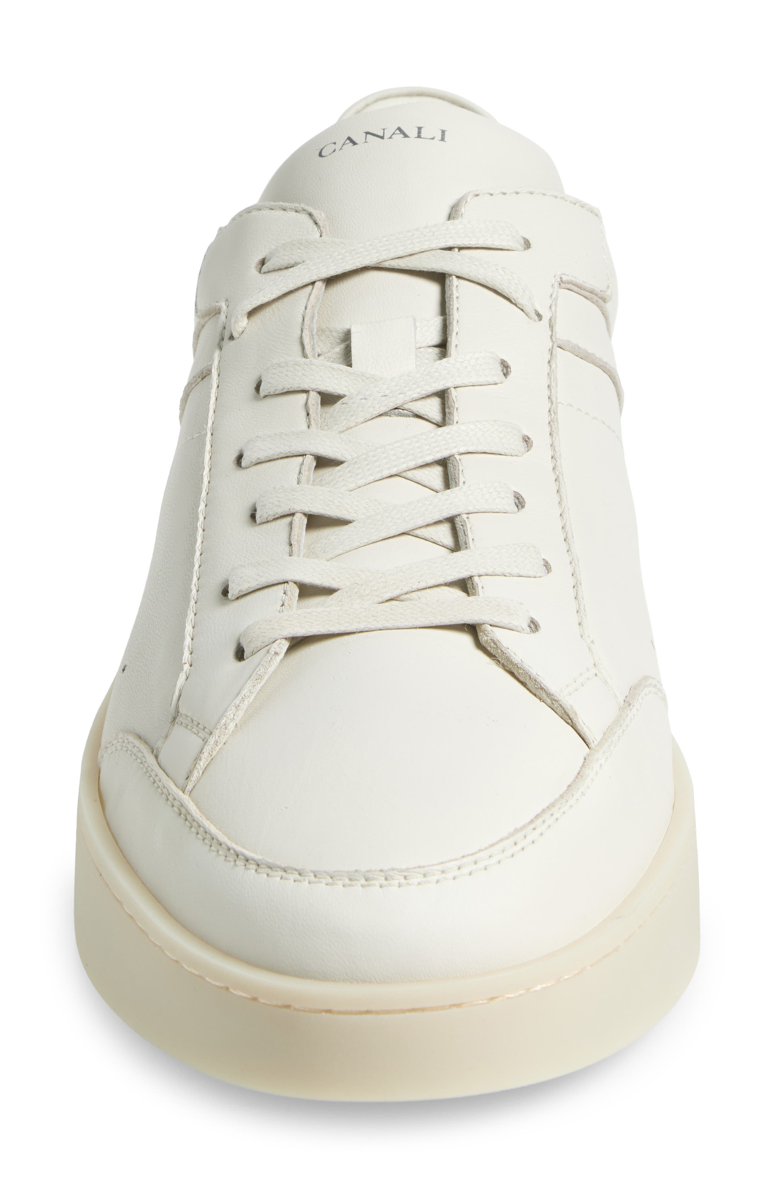 Canali Low Top Leather Sneaker in Natural at Nordstrom - 4