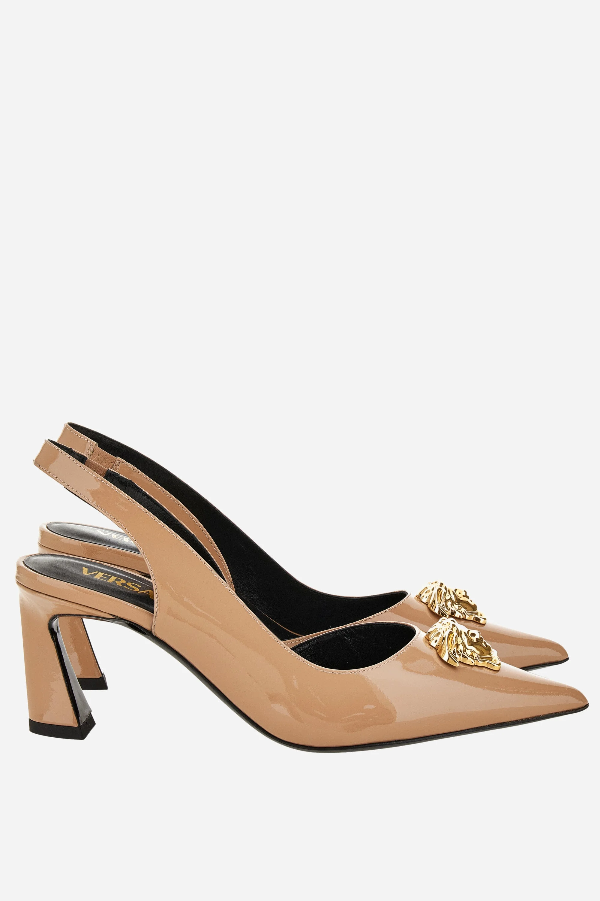 Versace Logo Patent Sling Back - 1