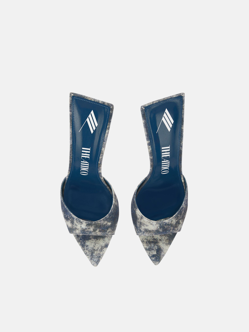 ''ESTER'' BLUE DENIM MULE 4