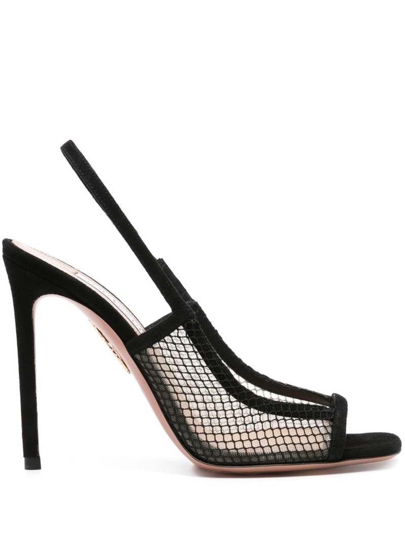 mesh-panelling suede sandals 1