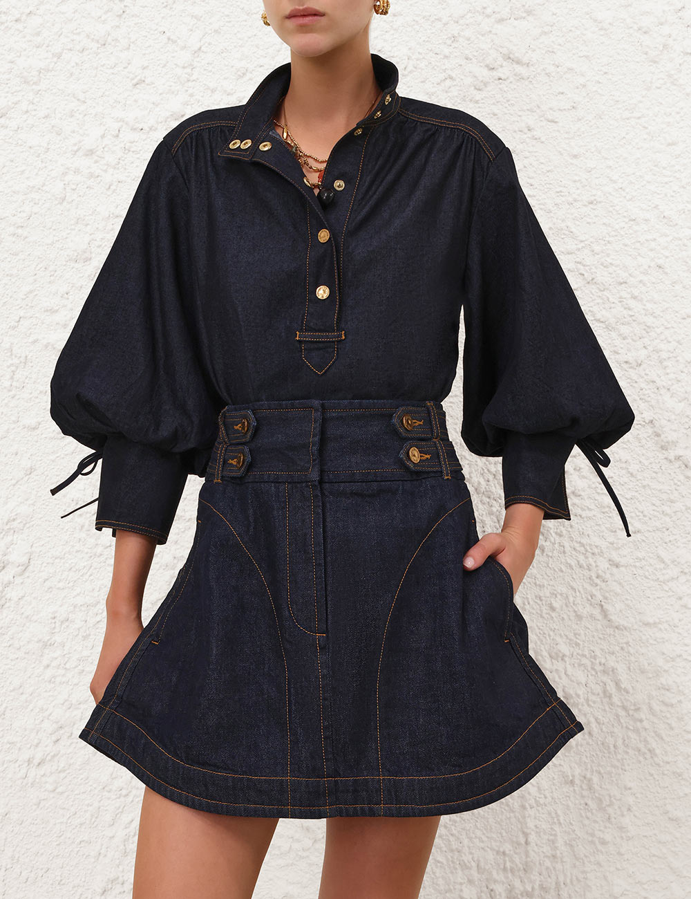 DENIM BILLOW SHIRT - 2