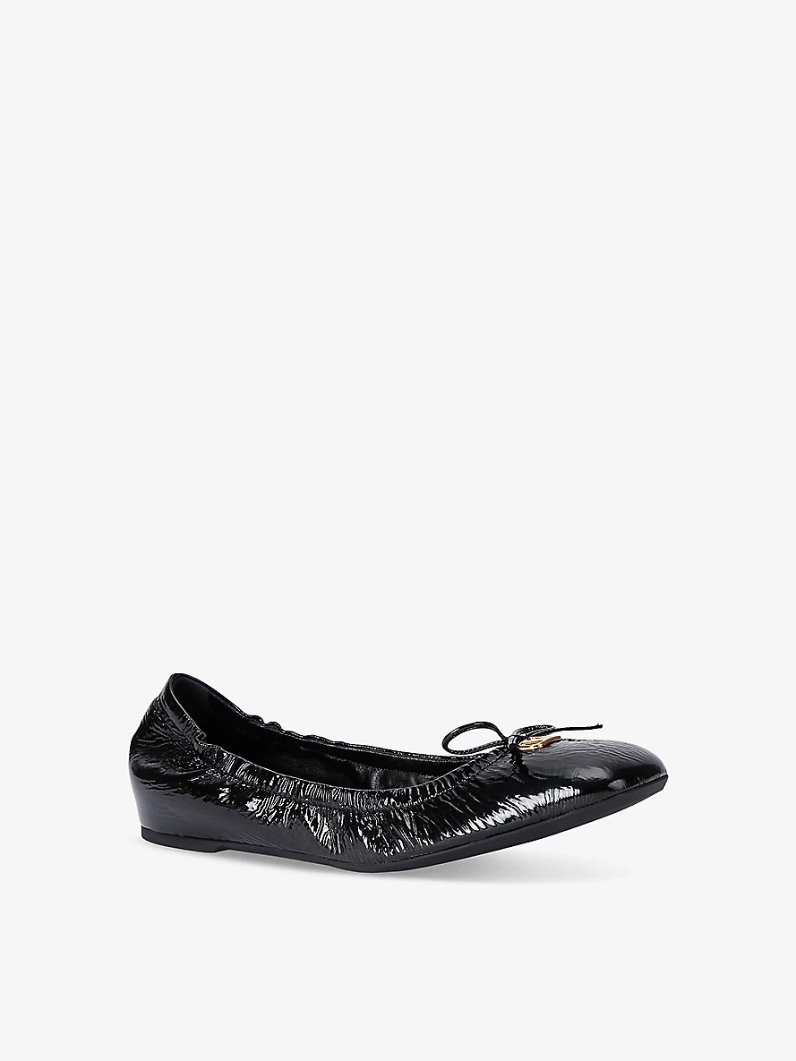 VLogo Signature patent-leather ballet flats - 3