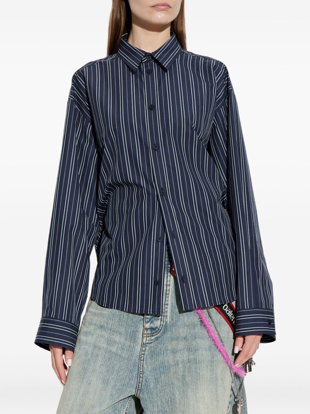 striped button-up shirt - 3