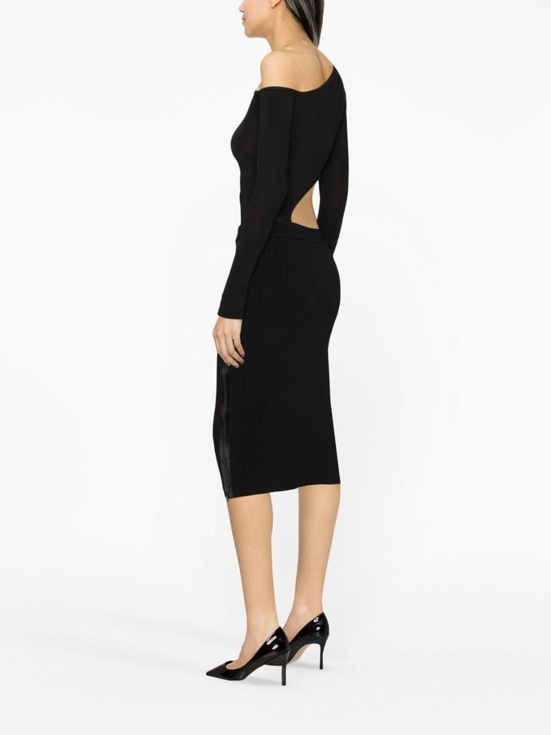 ribbed silk-blend pencil skirt 3