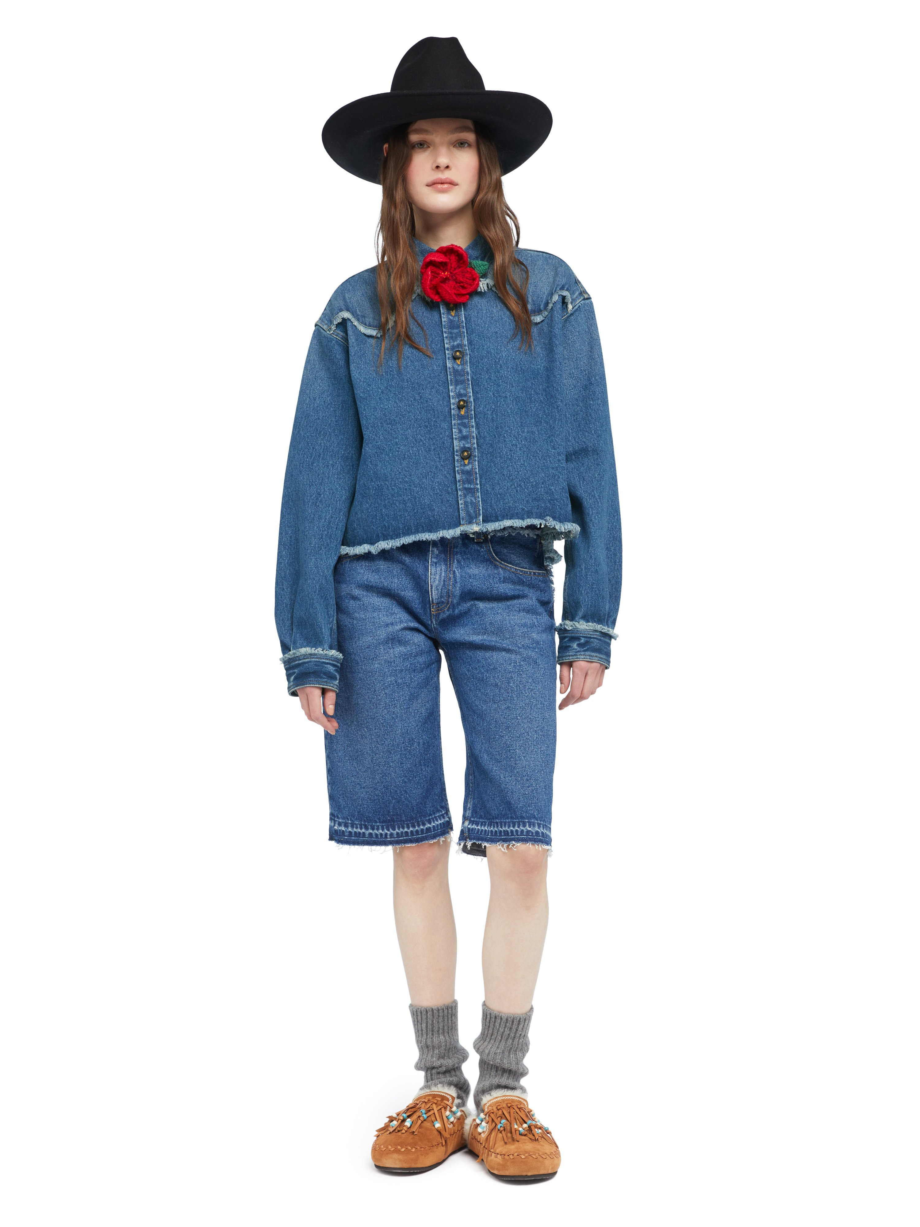 Pacific Roads Cropped Denim Shirt - 2