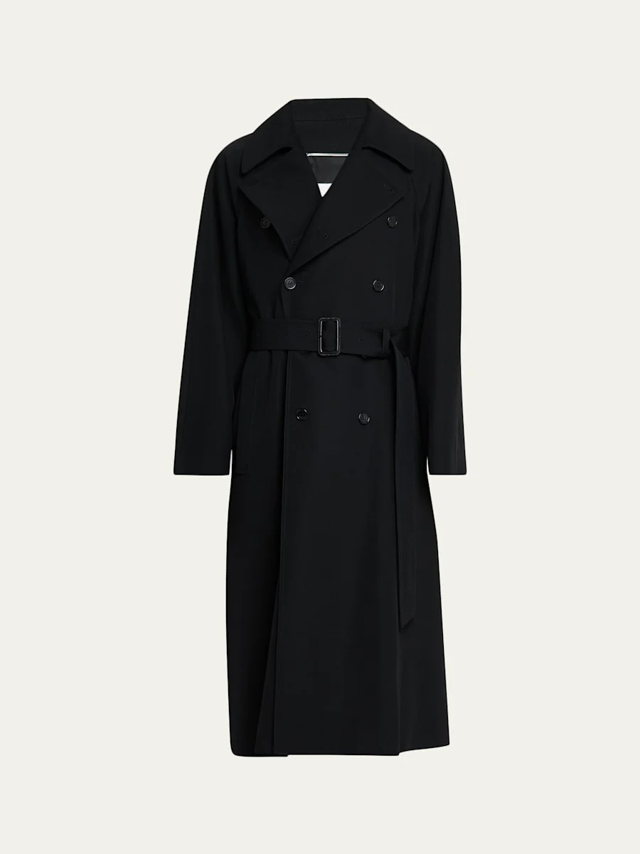 Men's Grain de Poudre Belted Trench Coat - 1