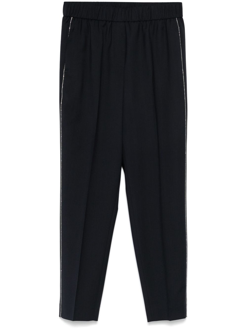 beaded trim-detail trousers 1