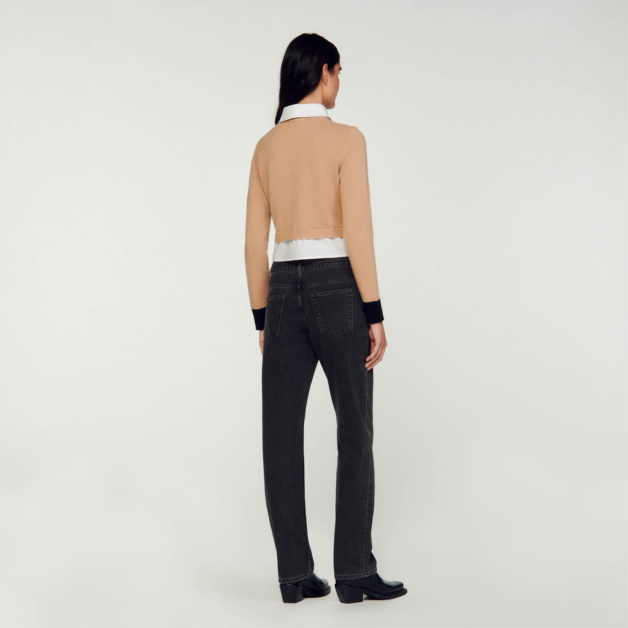 CROPPED WOOL AND CASHMERE SWEATER - 6