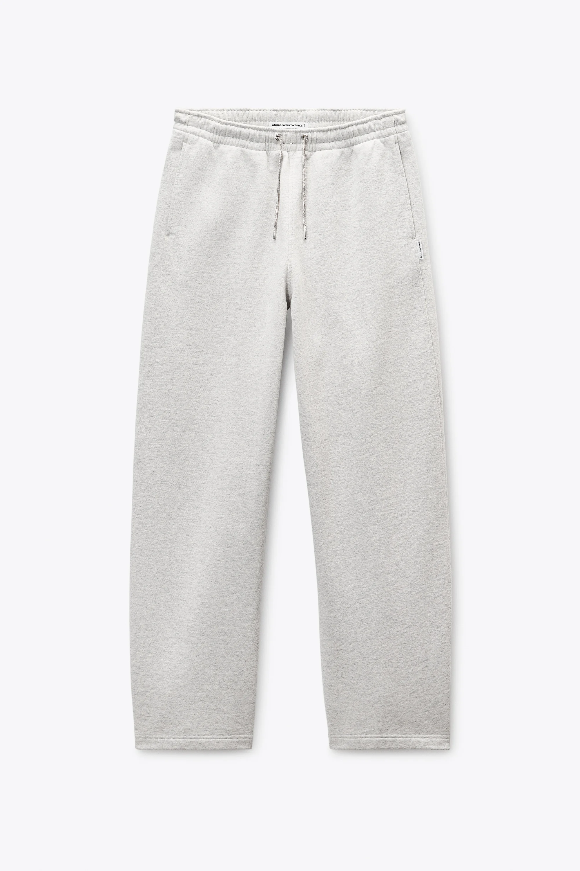 Grey Cotton Terry Sweatpant with Crystal Hotfix Drawcord - 1