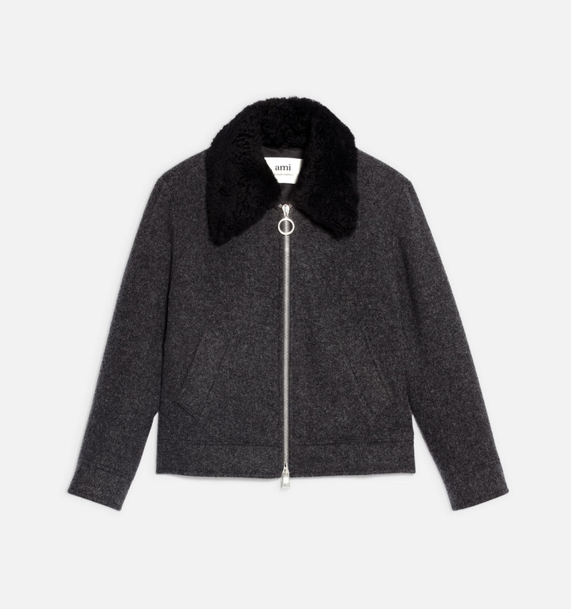 AMI Paris Sheraling Collar Zipped Jacket outlook