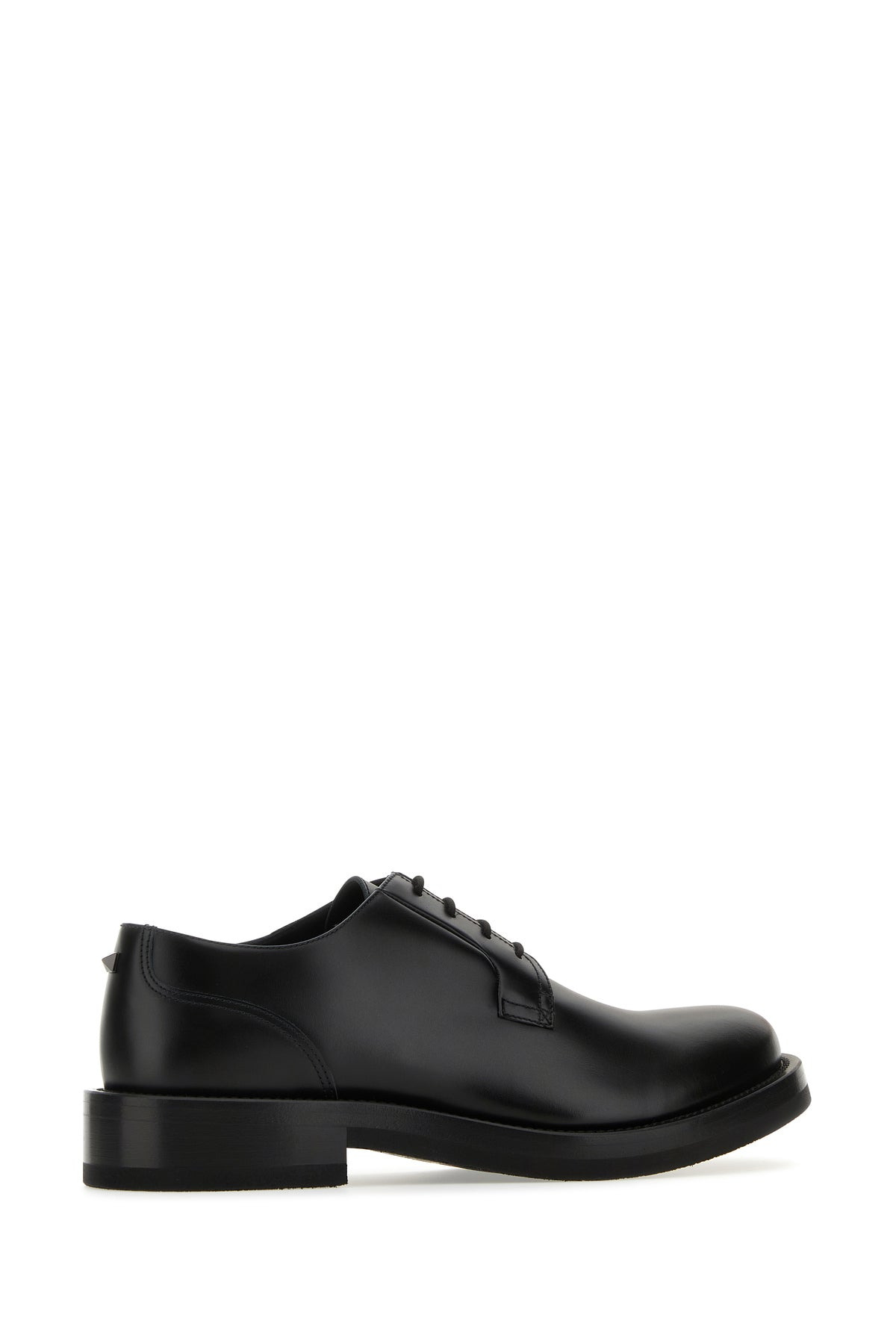 Black leather lace-up shoes - 3