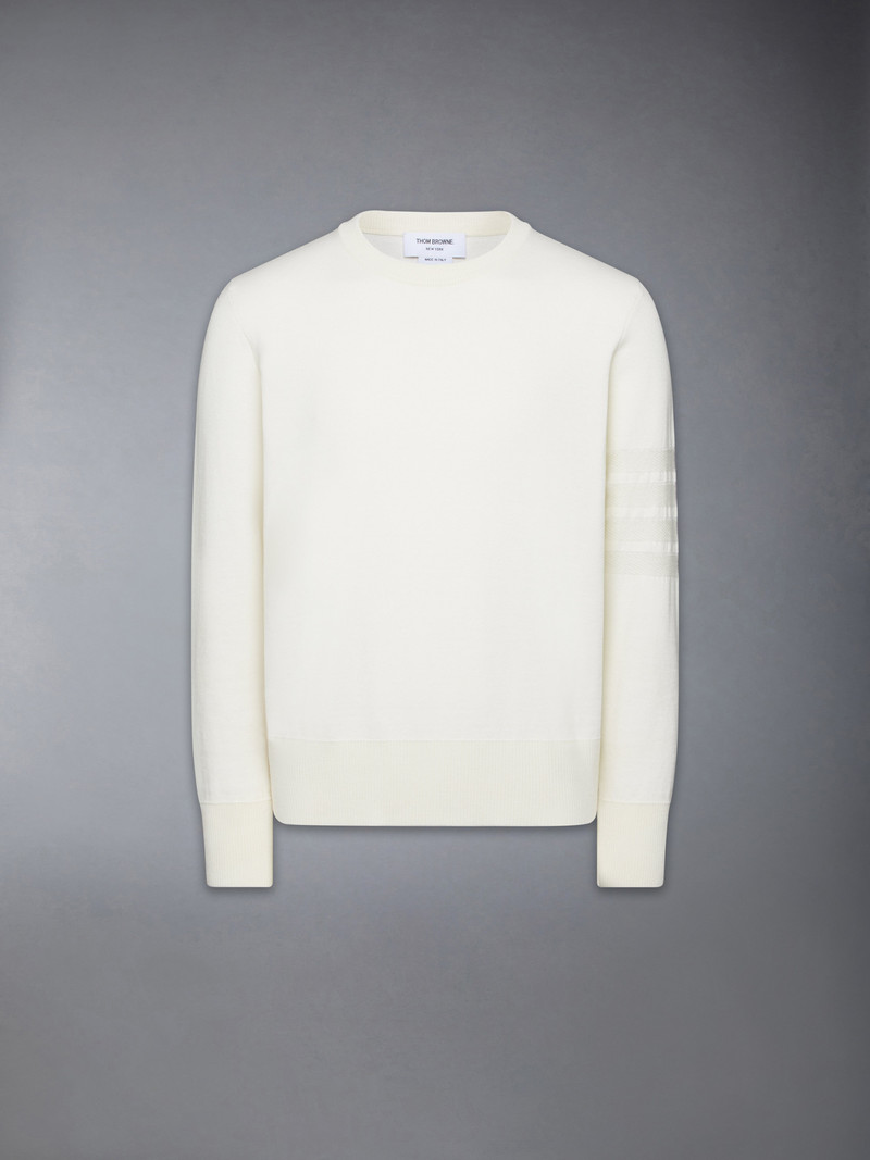 MERINO WOOL DOUBLE FACE 4-BAR CREW NECK PULLOVER 1