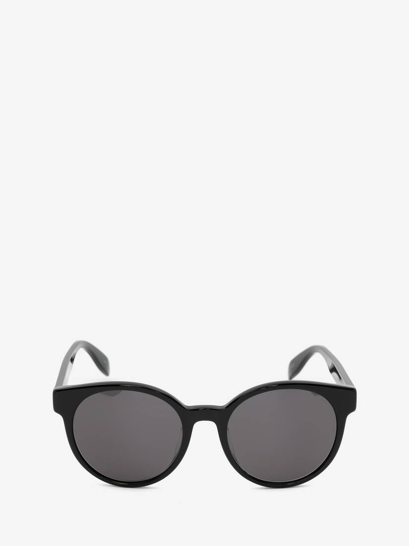 Mcqueen Graffiti Round Sunglasses in Black/grey - 1