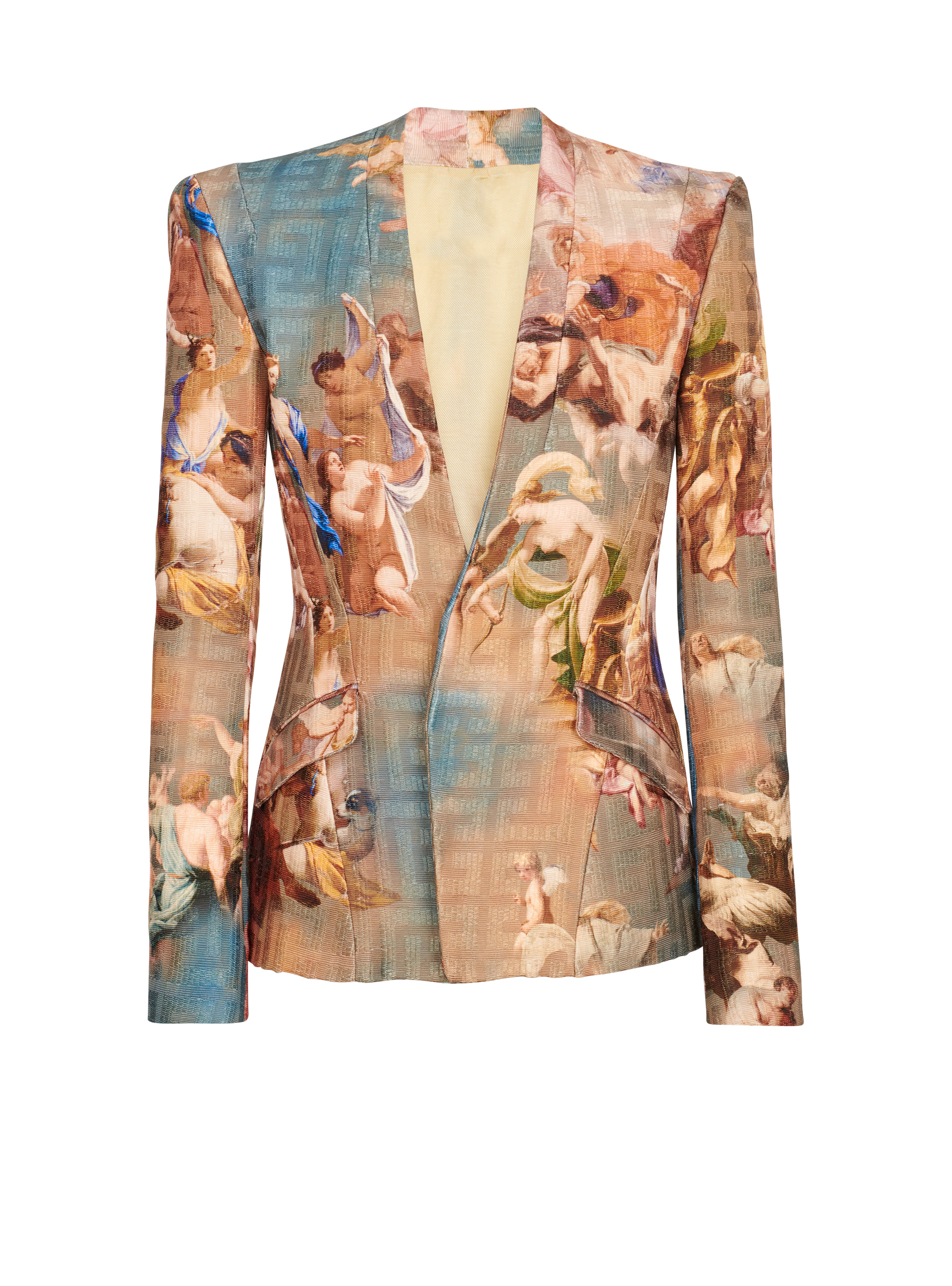 Sky print collarless jacket - 1
