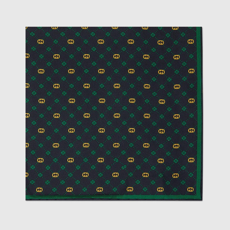 GUCCI Interlocking G silk pocket square outlook