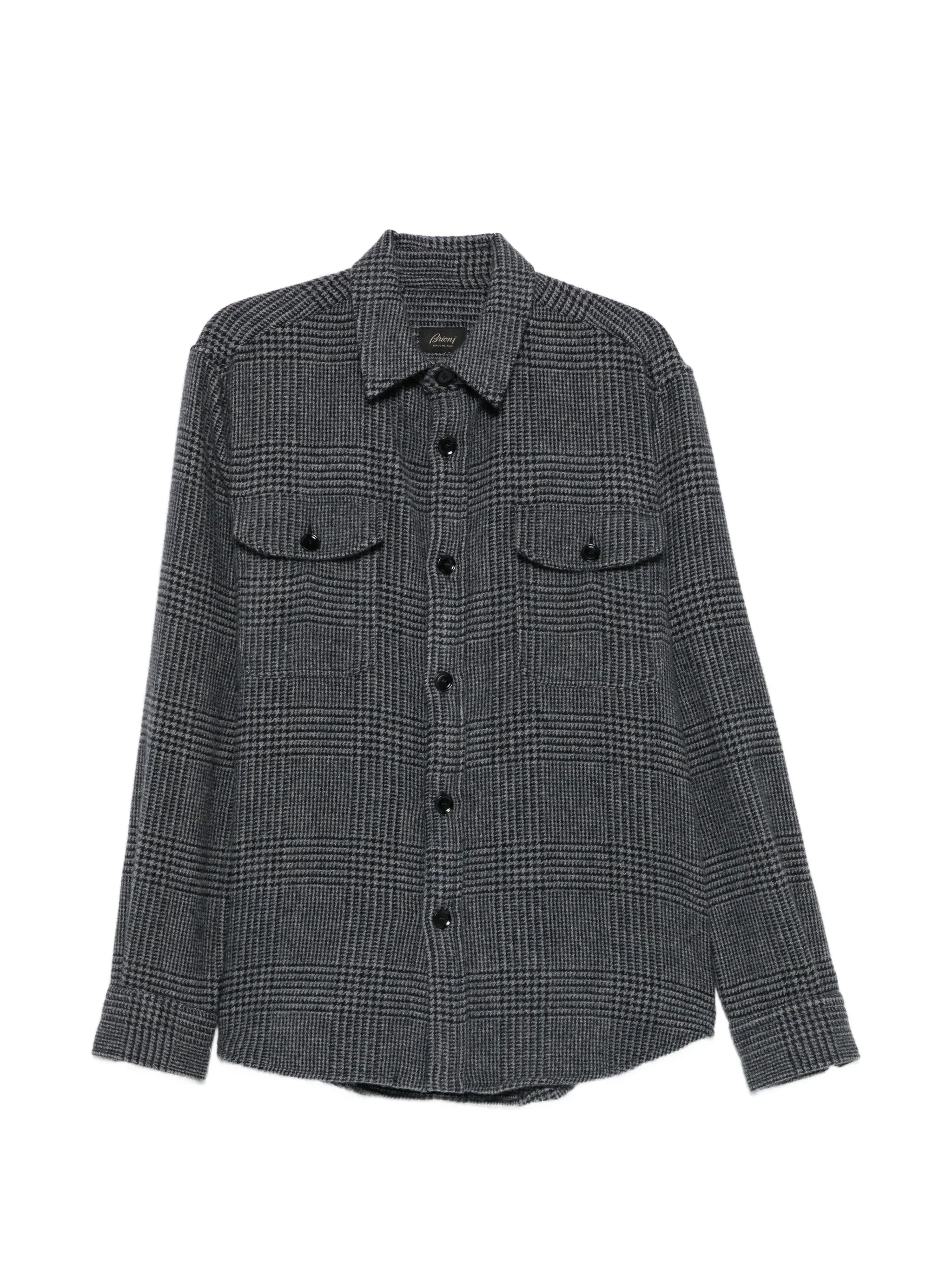 Brioni Prince Of Wales Check Wool Shirt - 1