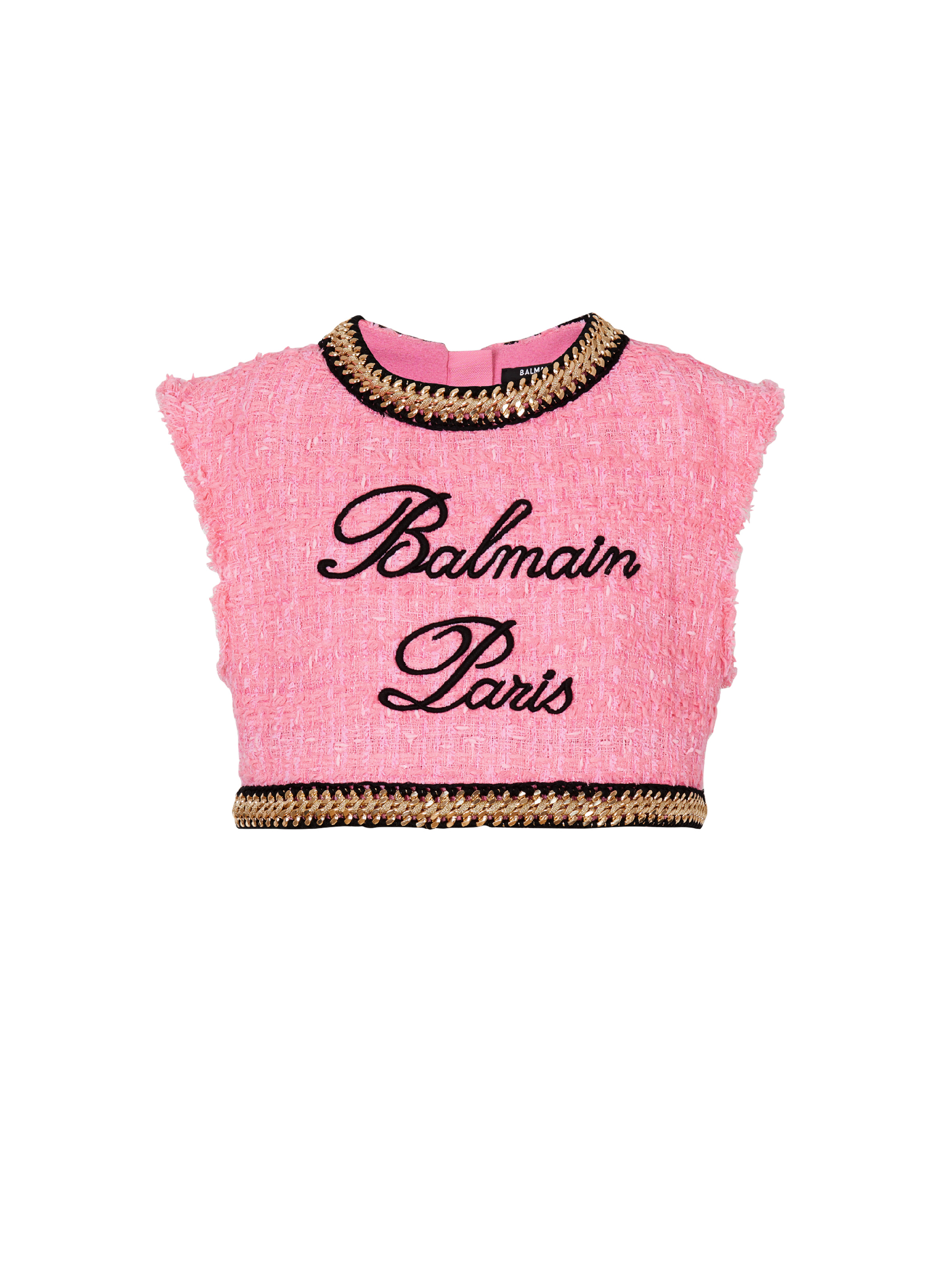 Balmain Signature tweed and chain top - 1