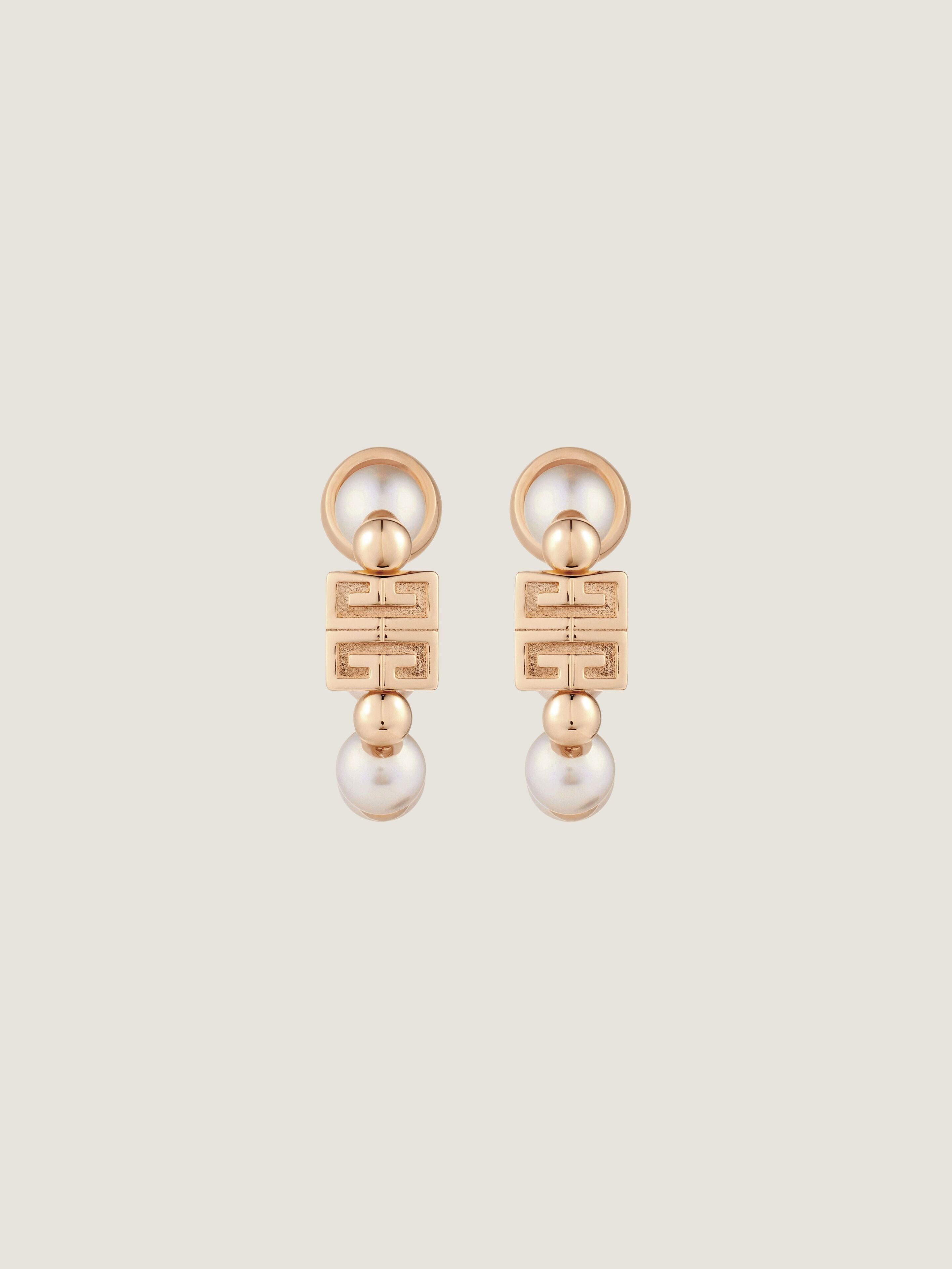 4G EARRINGS IN METAL WITH PEARLS - 2