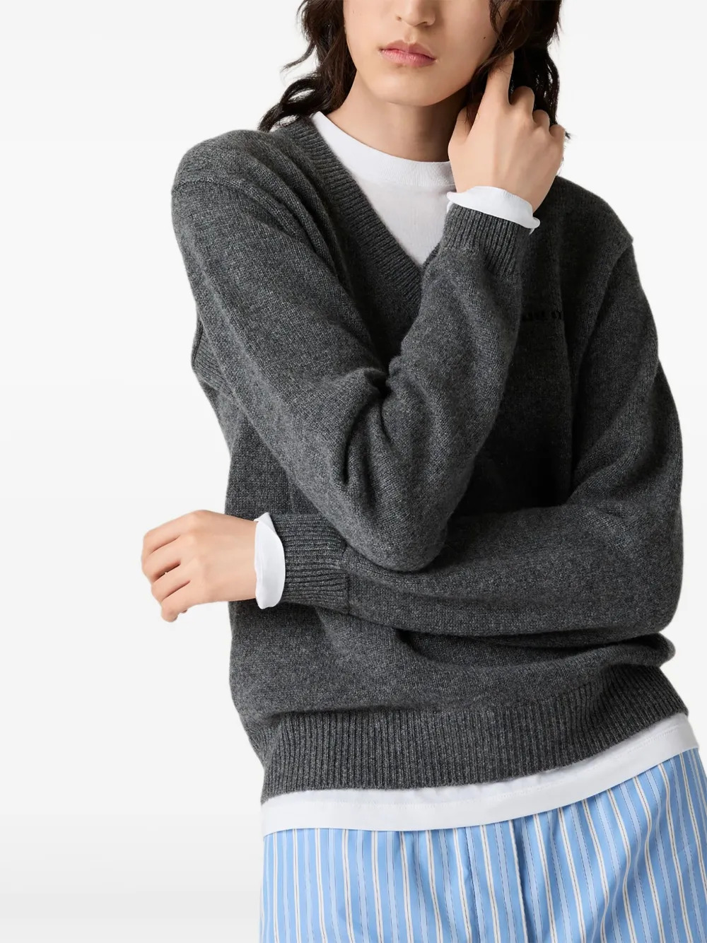 MIU MIU - Women Cashmere V-Neck Sweater - 3