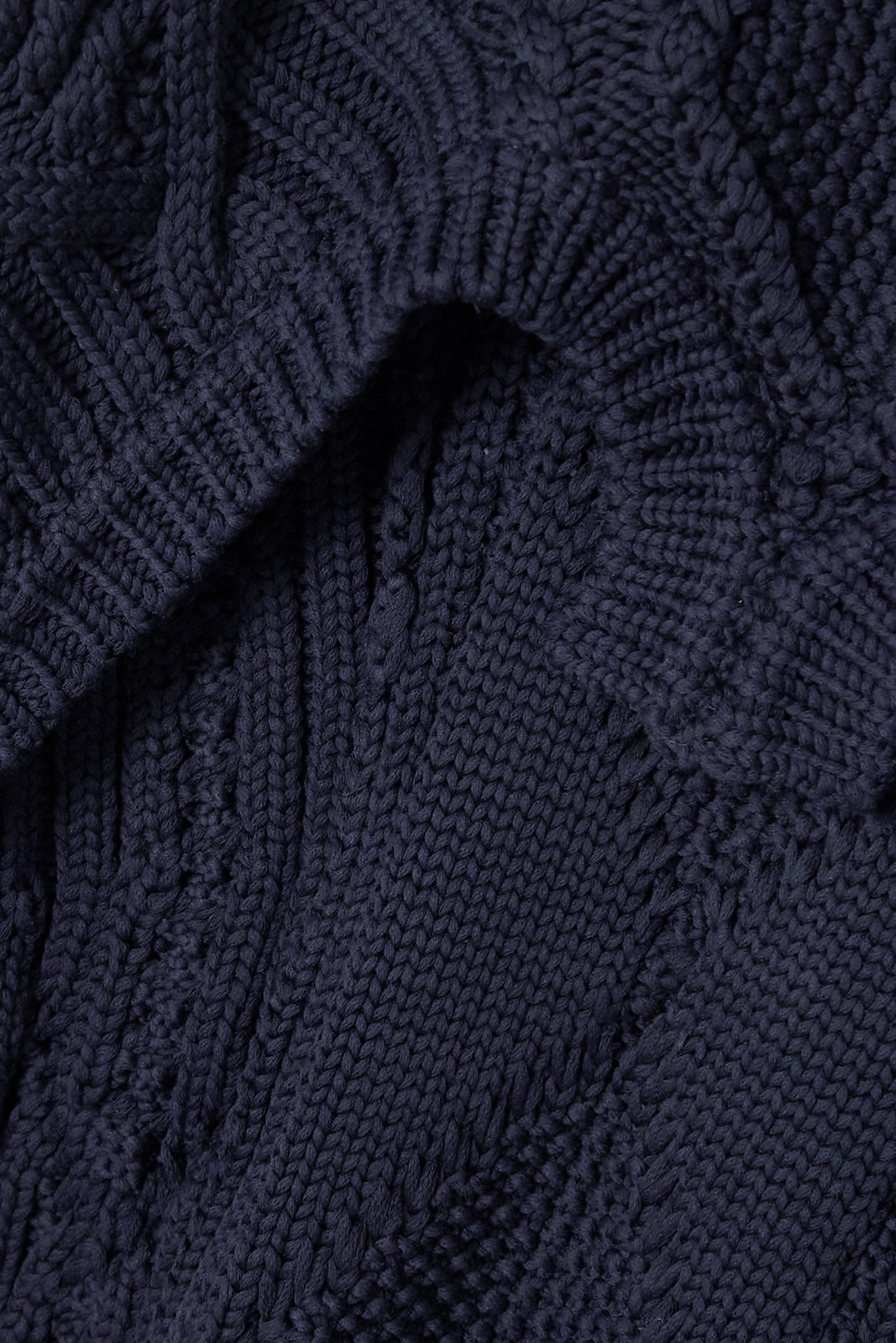 Cutout cable-knit cotton-blend sweater - 5