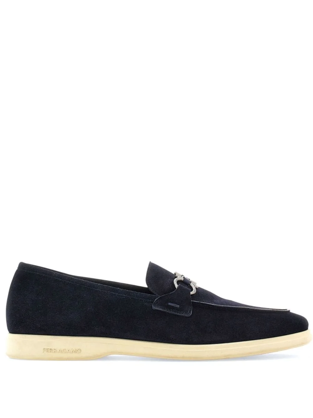 Gancini-plaque suede loafers - 1
