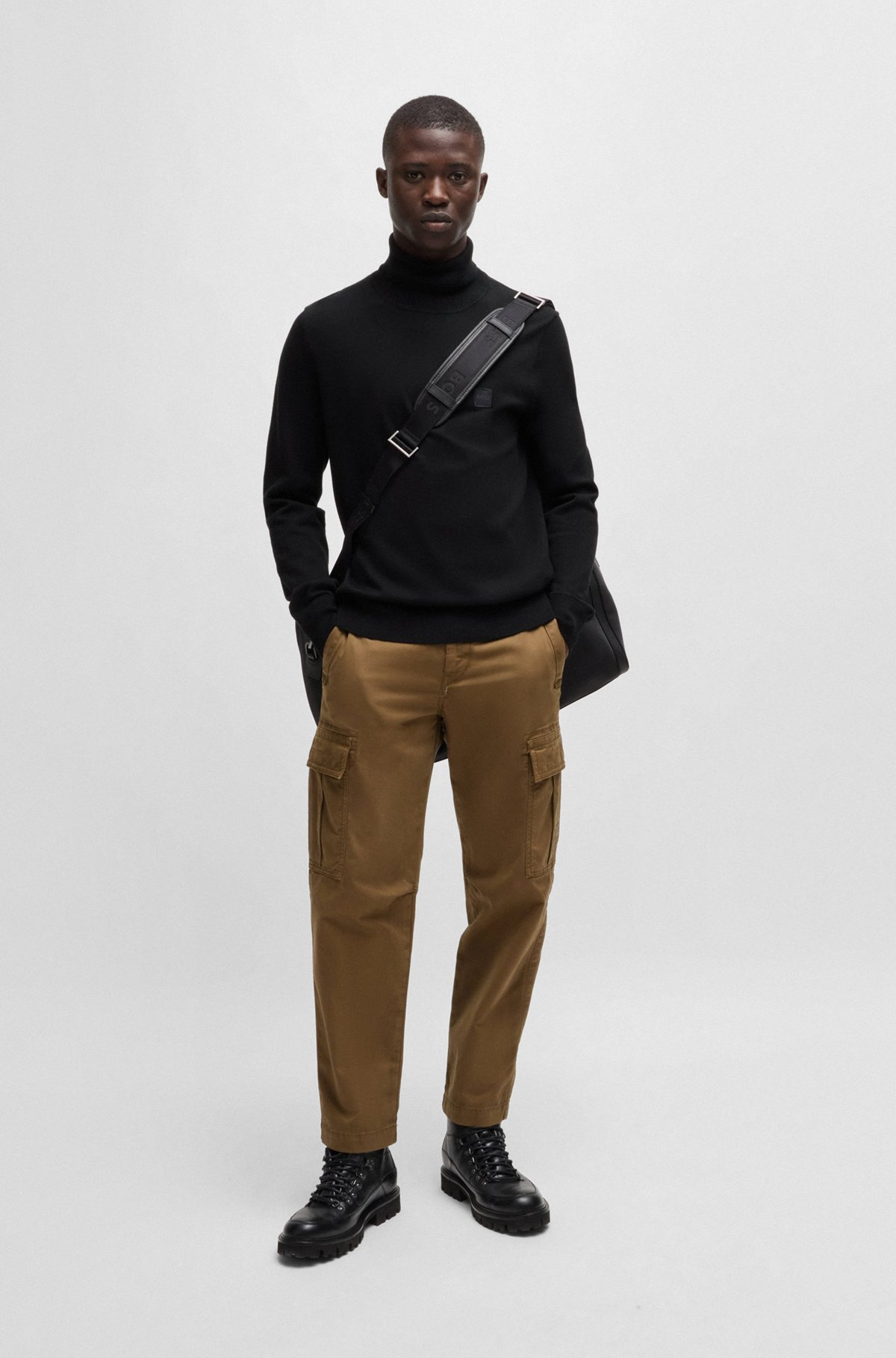 ROLLNECK REGULAR-FIT SWEATER IN COTTON AND CASHMERE - 4