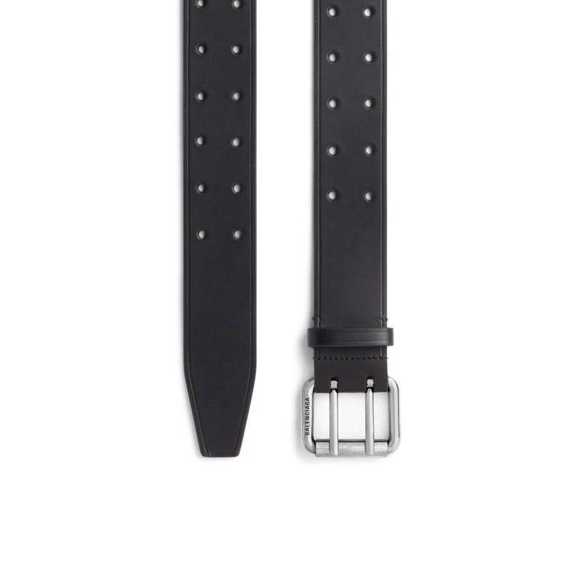 Men's Double Prong Chunky Belt  in Black 1
