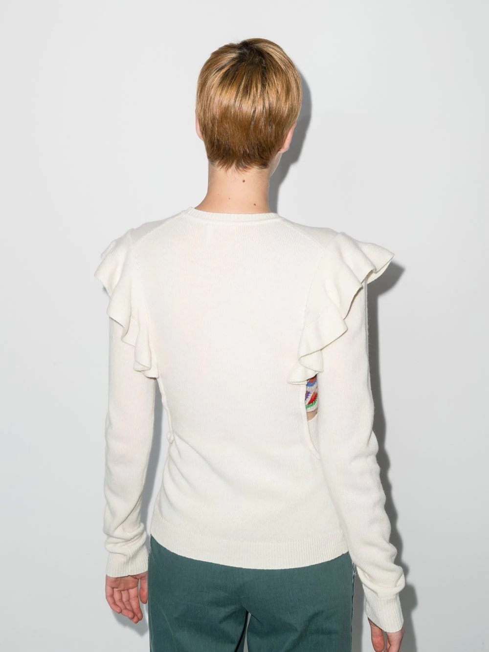 ruffled cut-out jumper - 3