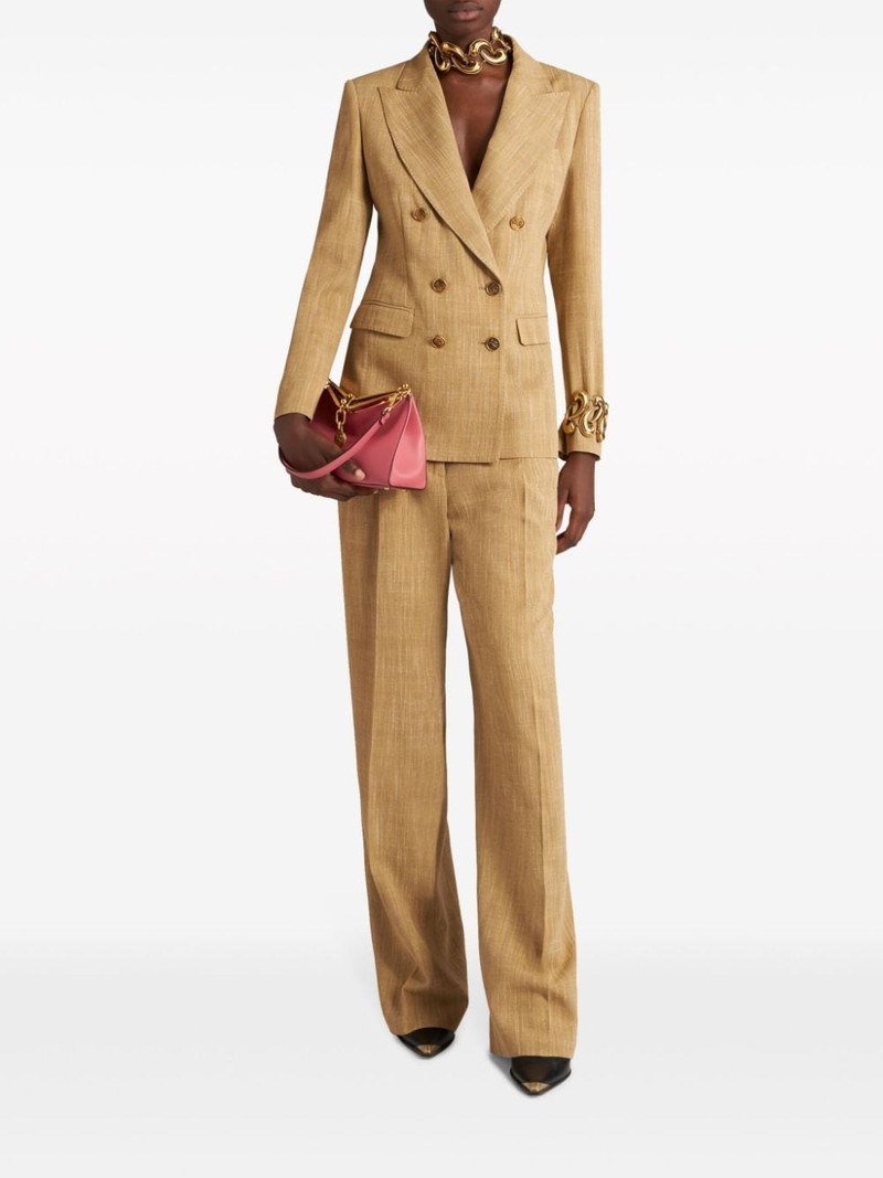 Etro double-breasted slub blazer outlook