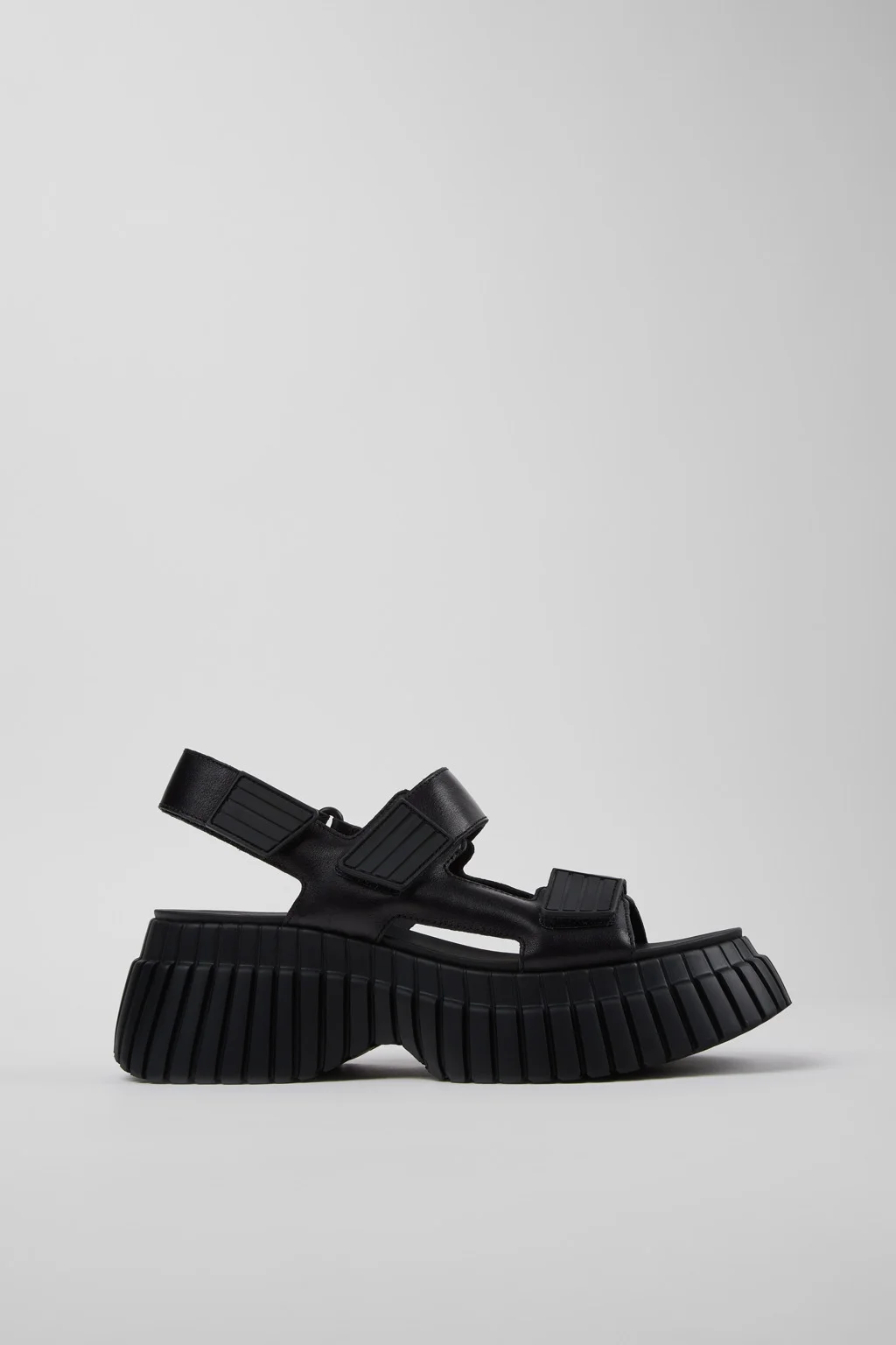 BCN Black Leather Sandals for Women. - 1