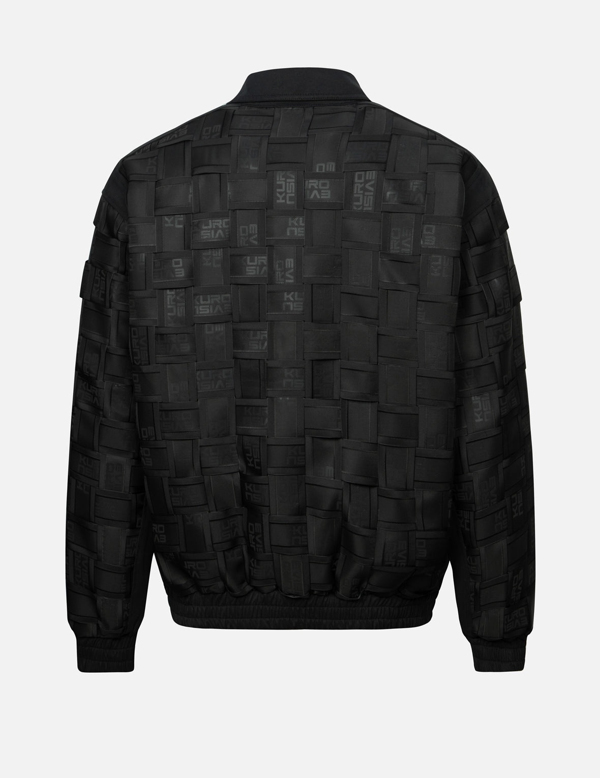 Allover Logo Print Relax Fit Tape Weaving Bomber Jacket - 10