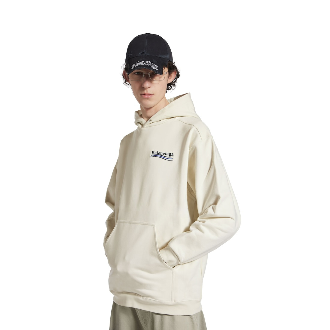 Men's Political Campaign Hoodie Medium Fit in White - 5