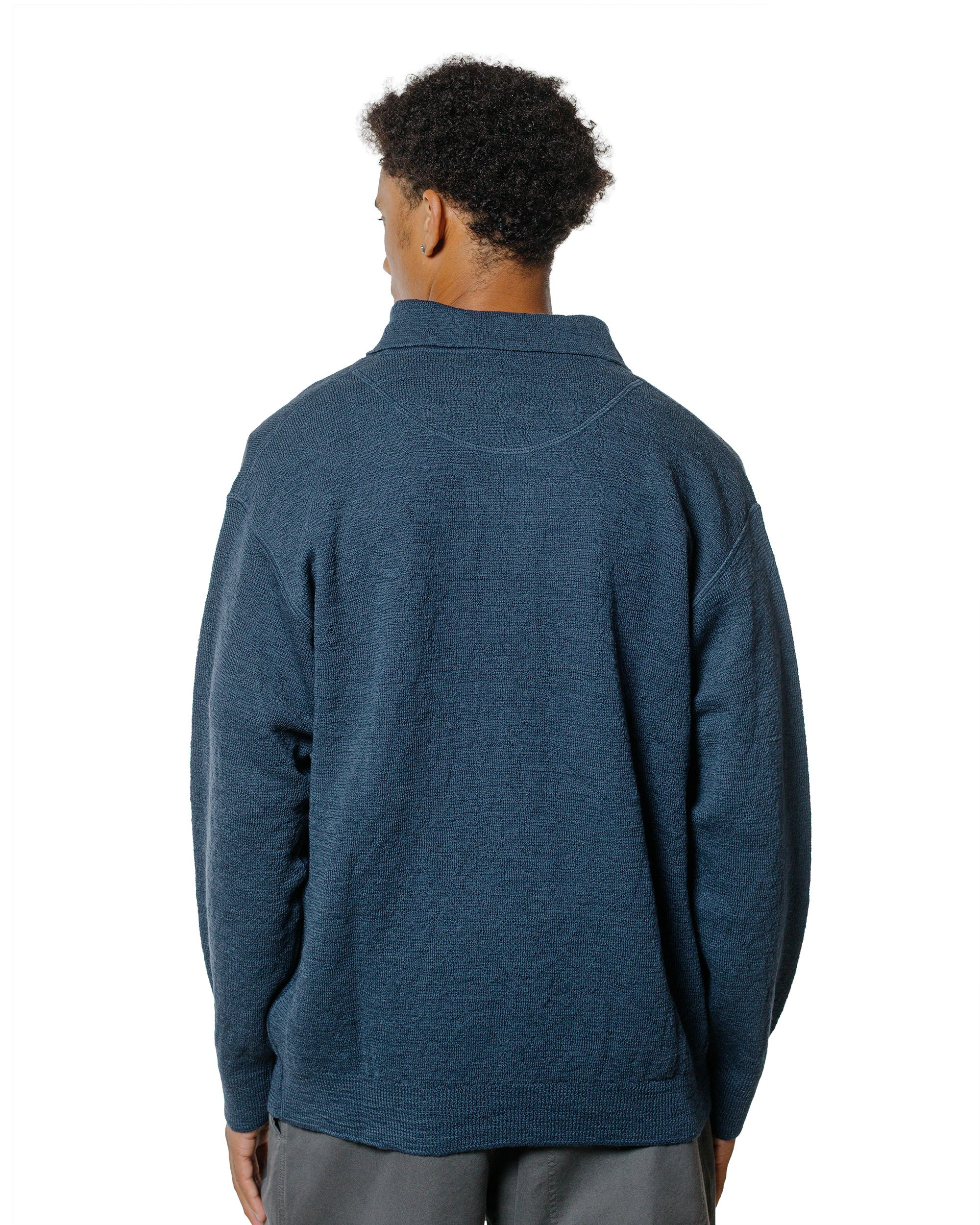 MHL Oversized Knitted Polo Dry Wool Uniform Blue - 3