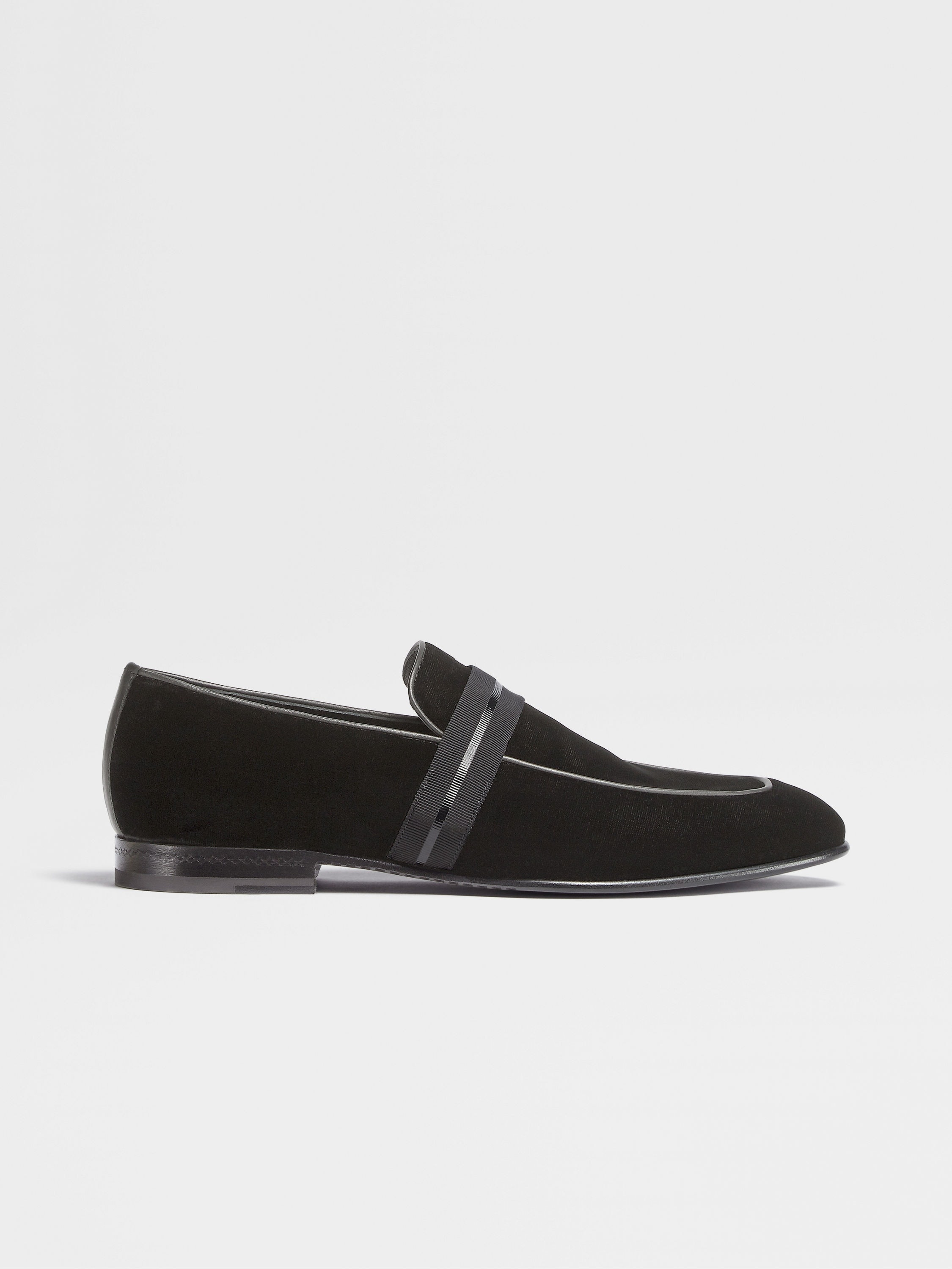 BLACK VELVET LIDO SLIP ON LOAFERS - 1