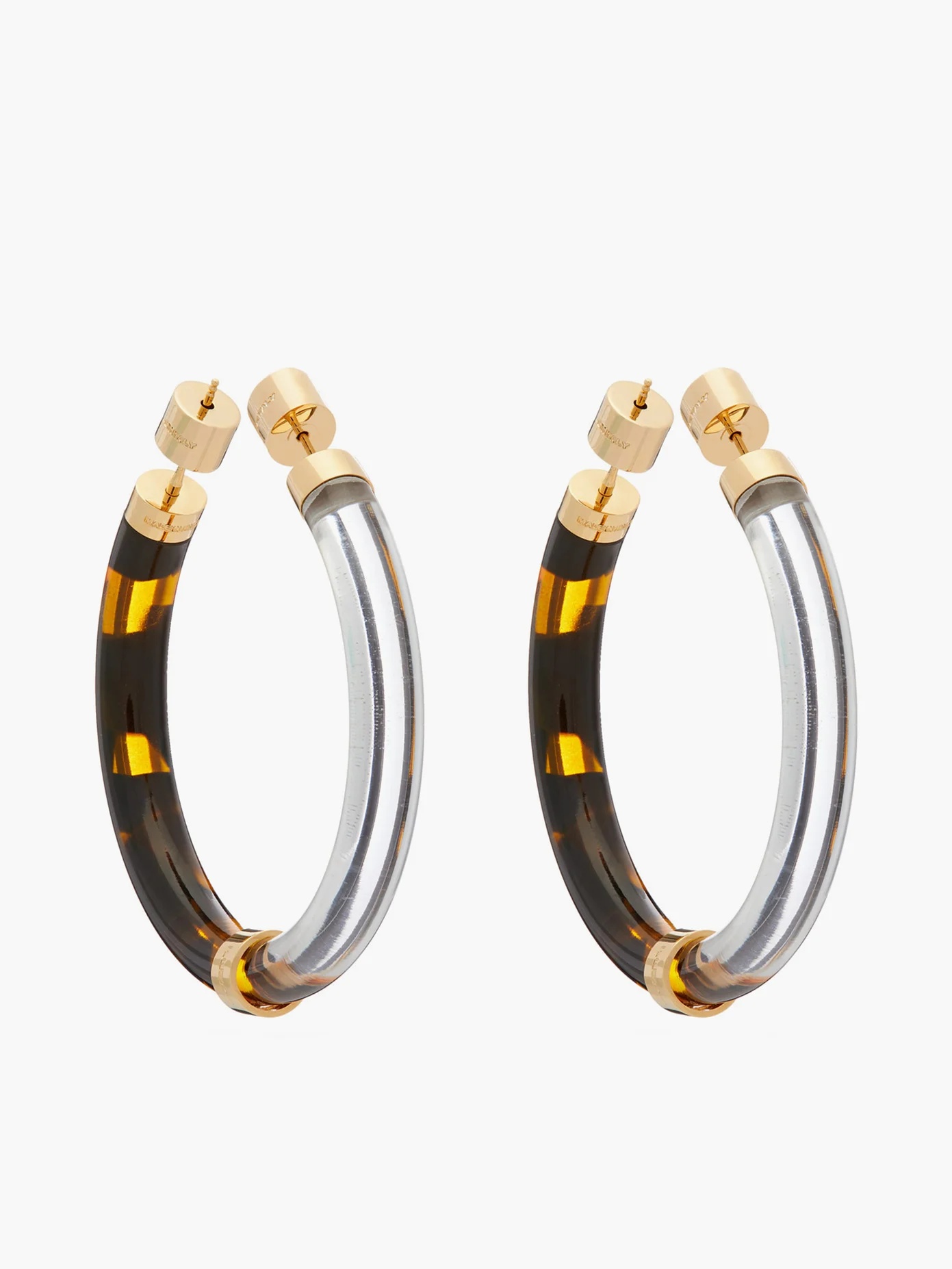 Tortoiseshell-acetate hoop earrings - 3