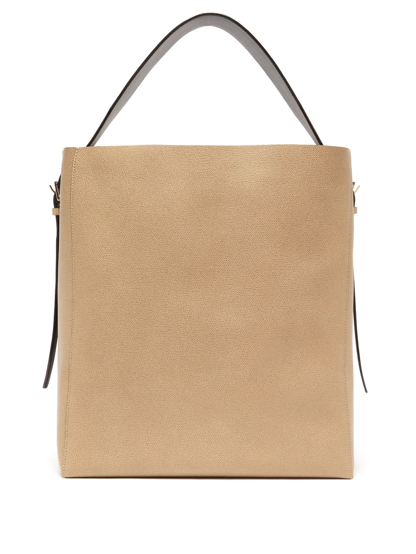 Medium grained-leather tote bag - 1