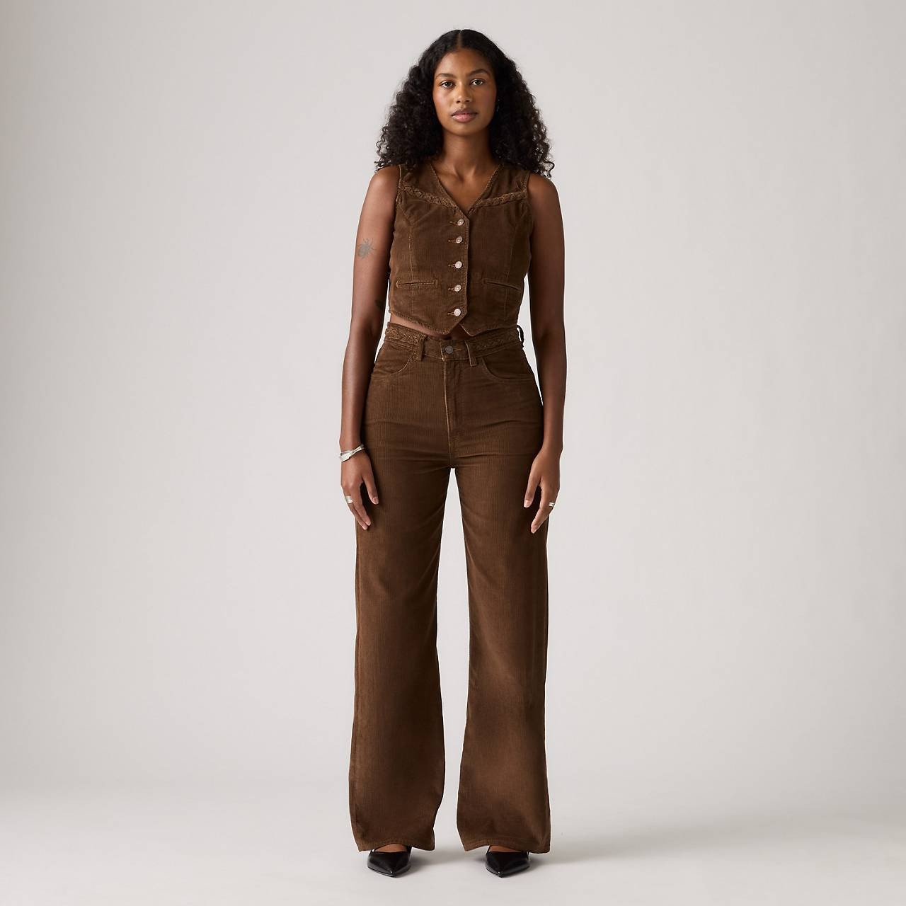 RIBCAGE WIDE LEG BRAIDED WOMEN'S JEANS - 2