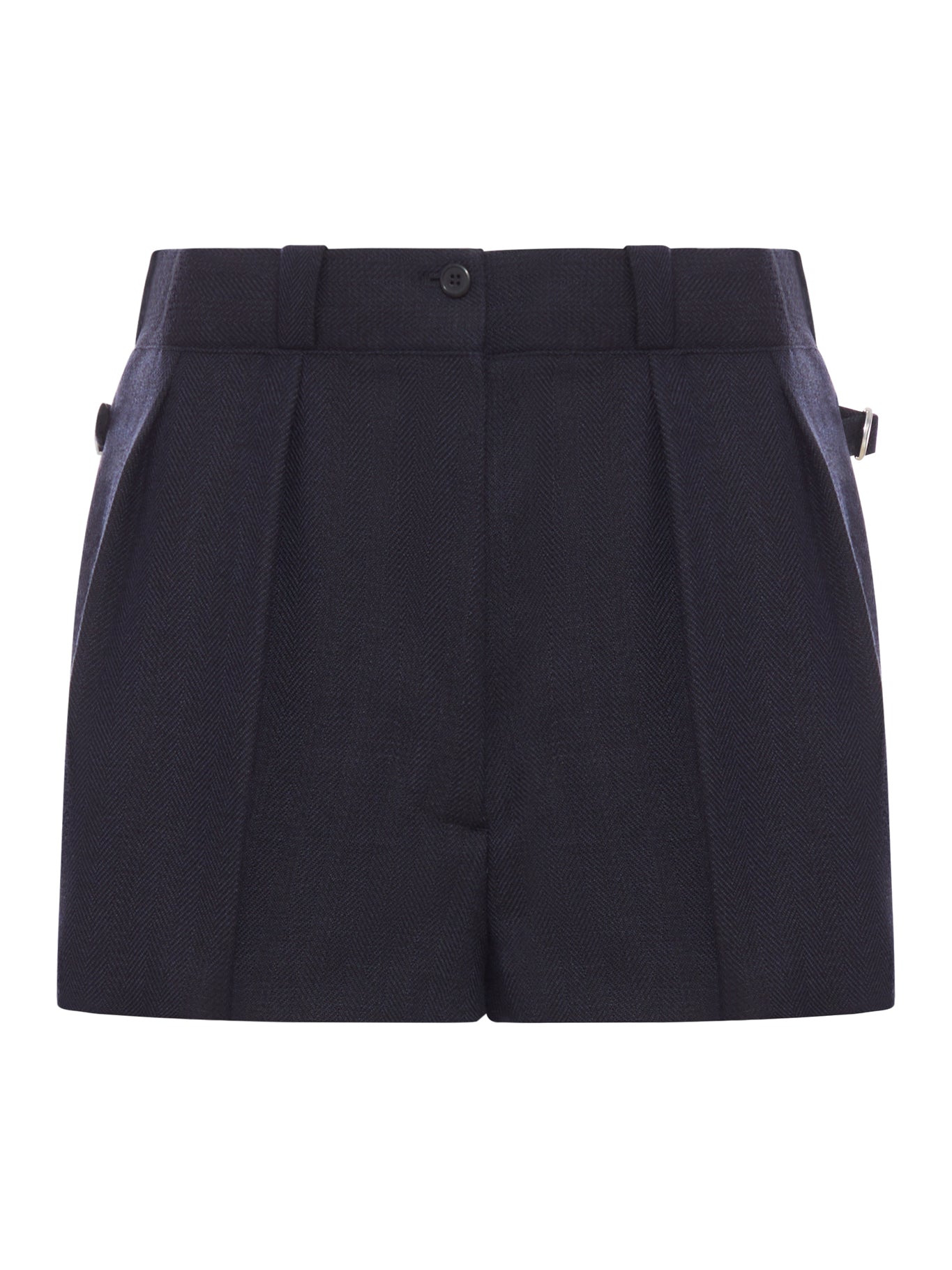 CHEVRON WOOL SHORTS - 2