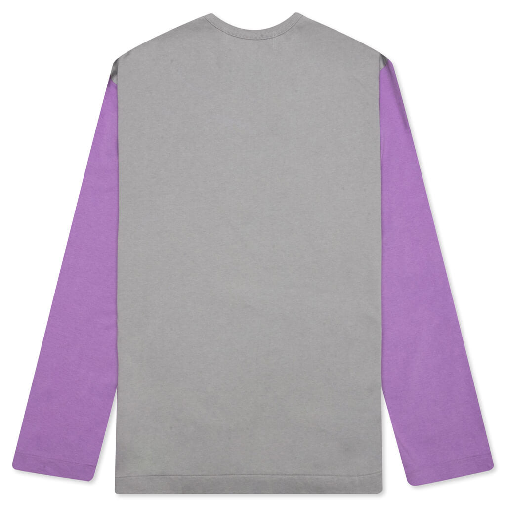 COMME DES GARCONS PLAY BI-COLOR T-SHIRT - GREY/PURPLE - 2
