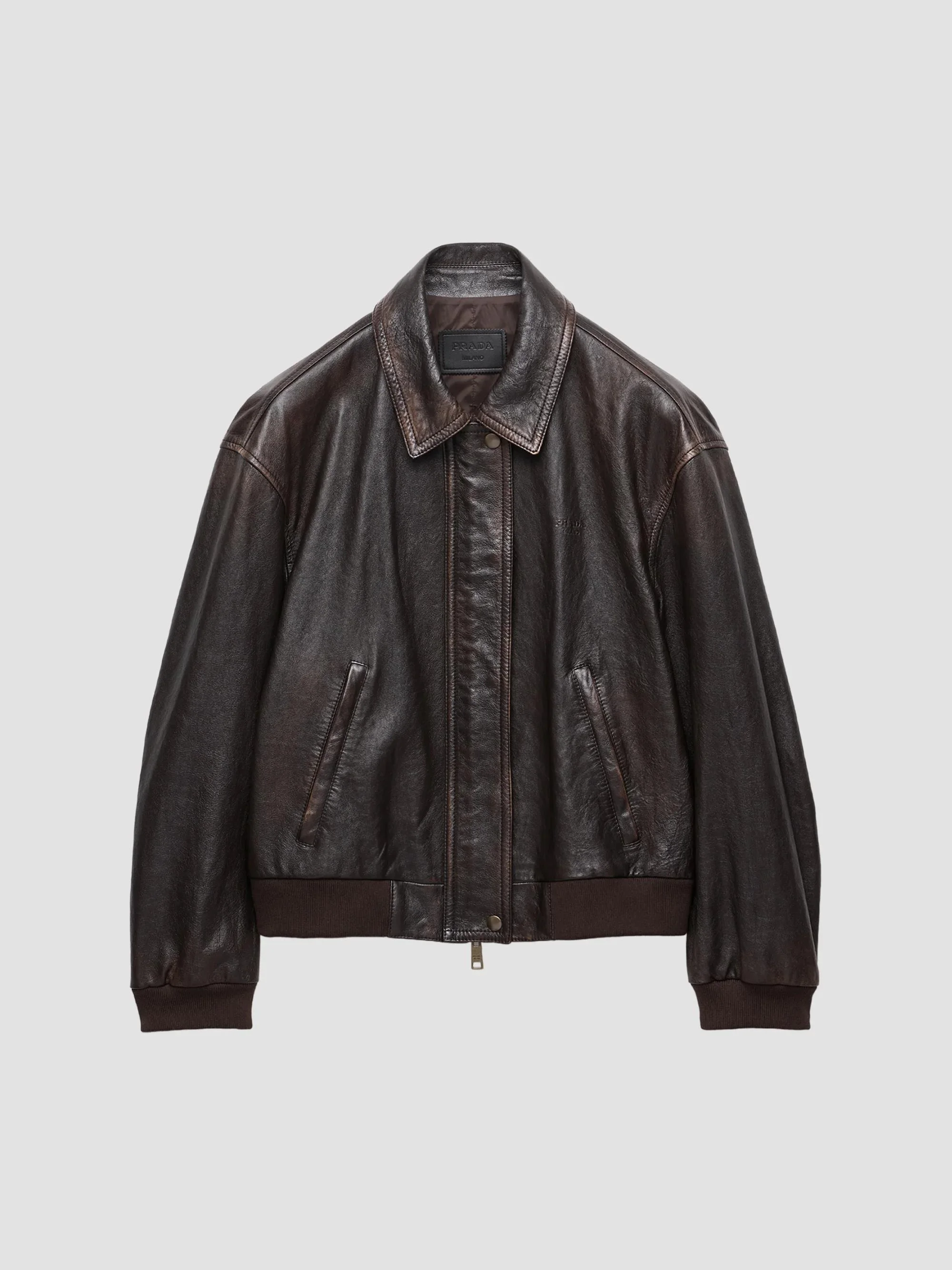 Women's Nappa Leather Jacket - Brown - 1