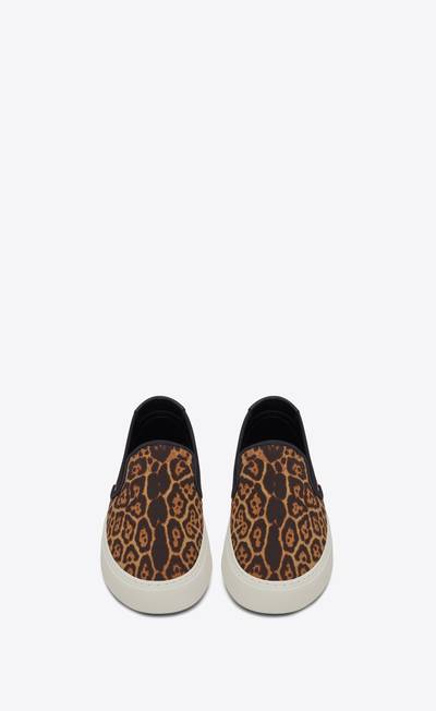 SAINT LAURENT venice slip-on sneakers in leopard-print canvas outlook