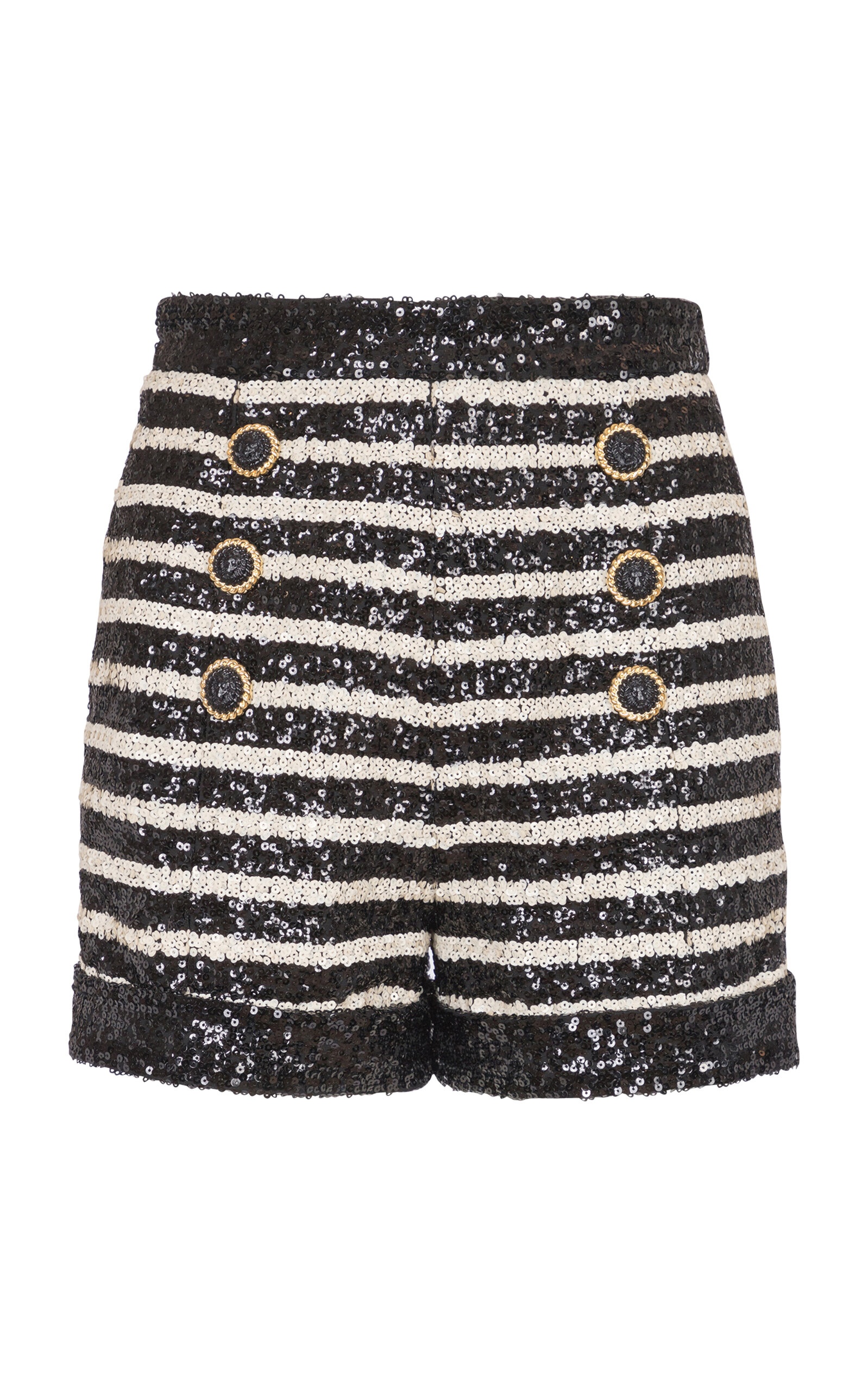 Sequined Knit Shorts black/white - 1