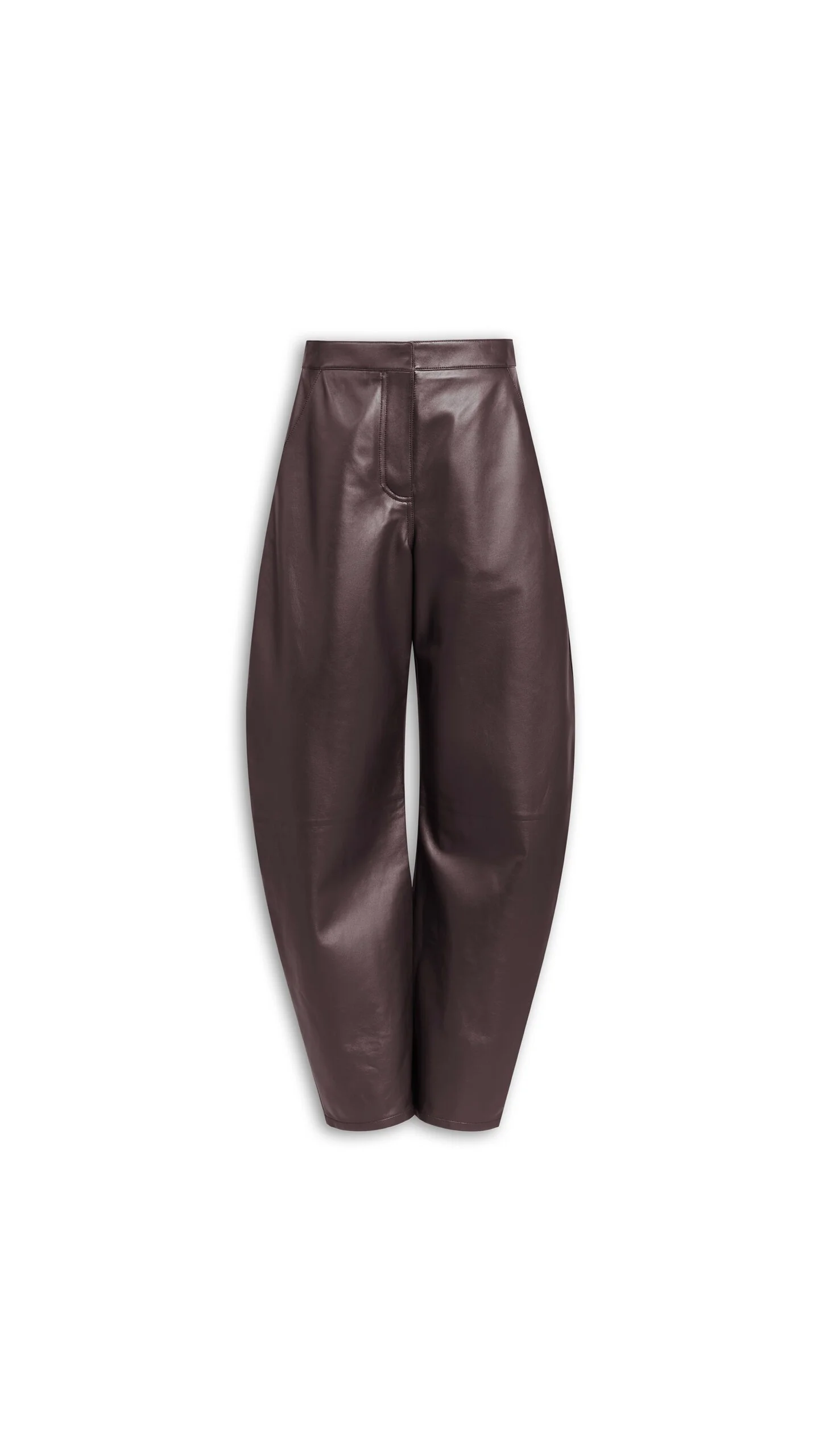 LOW ROUND LEATHER PANTS - 1