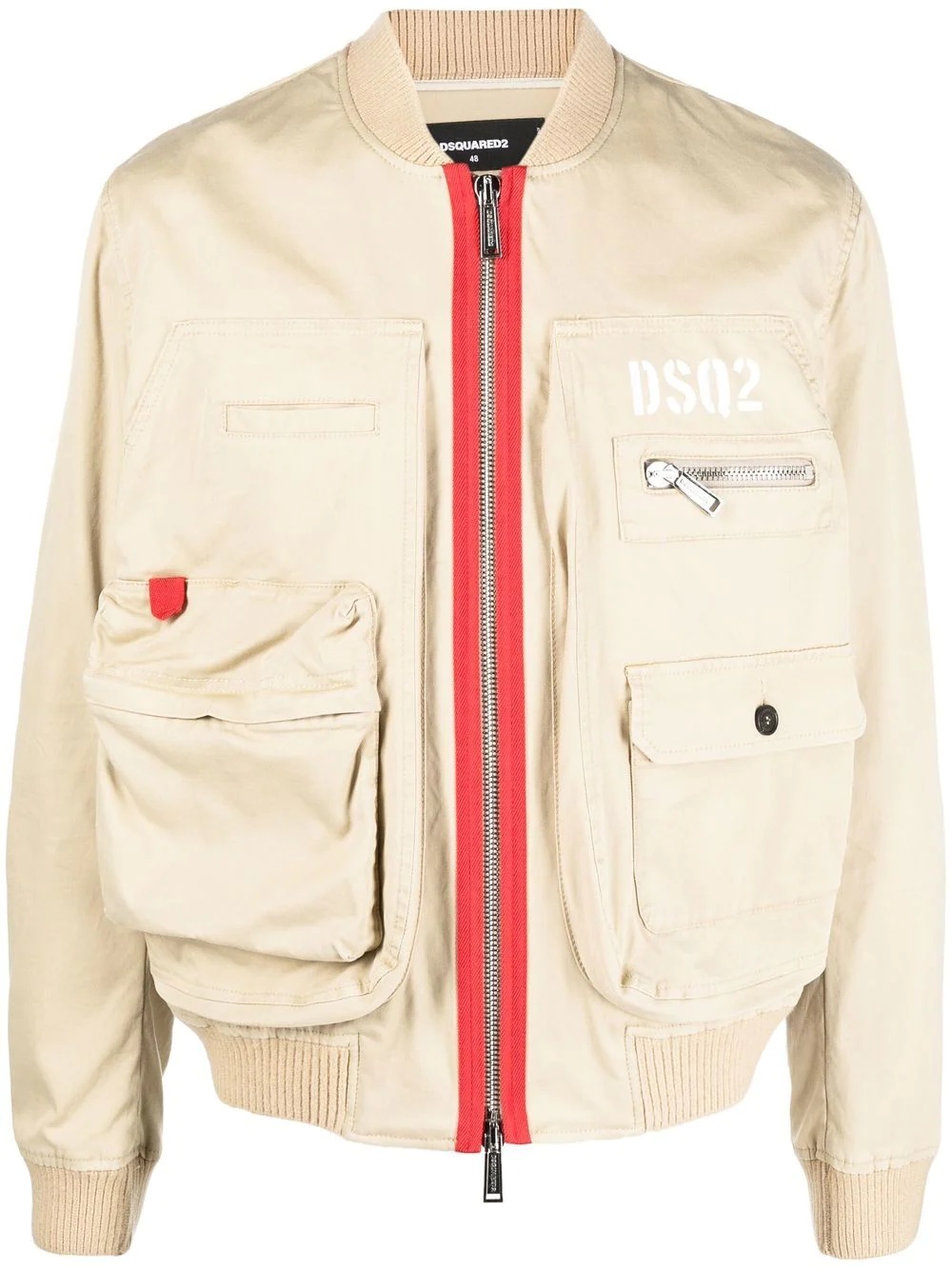 logo-print cotton bomber jacket - 1